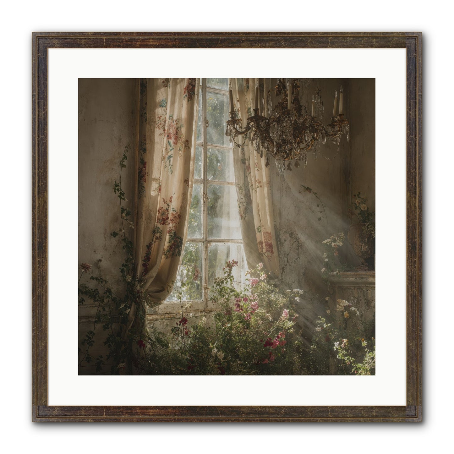 The Hidden Bloom Framed Print - Slimwoods Black/Gold 20x20