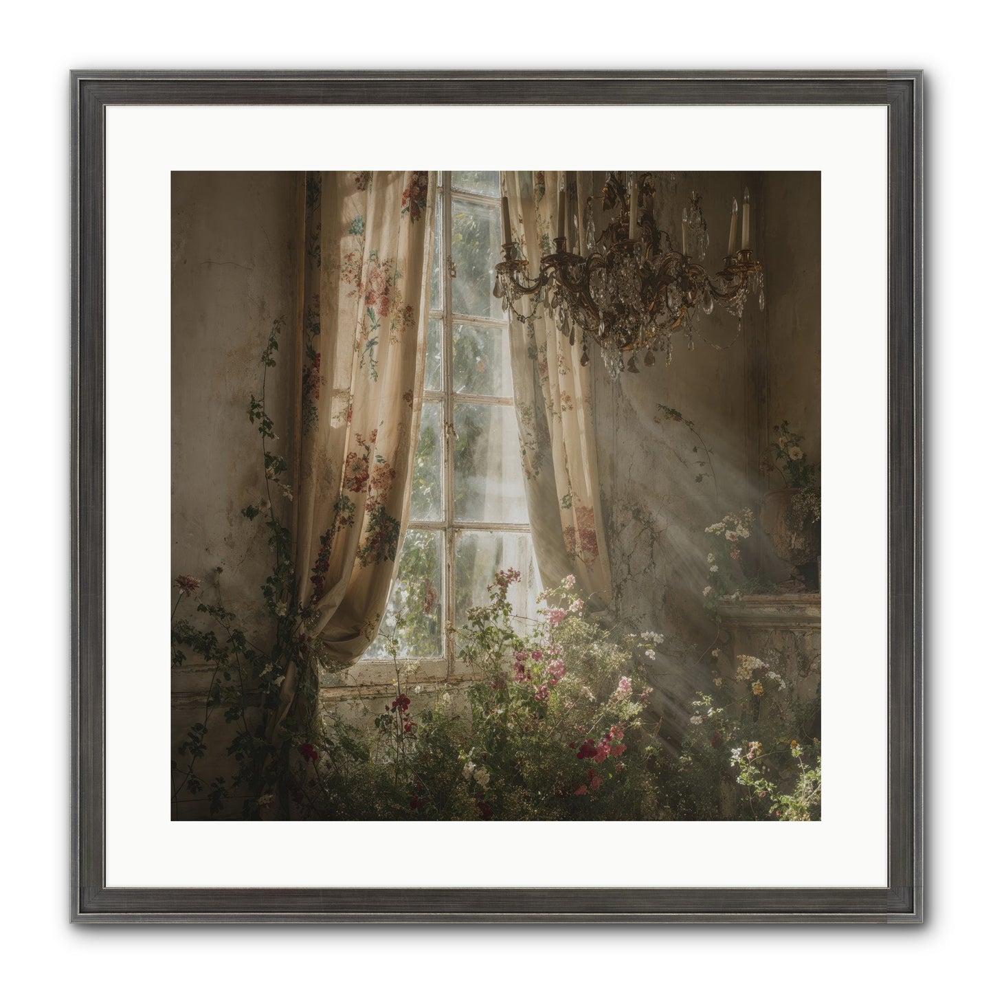 The Hidden Bloom Framed Print - Slimwoods Black/Silver 20x20