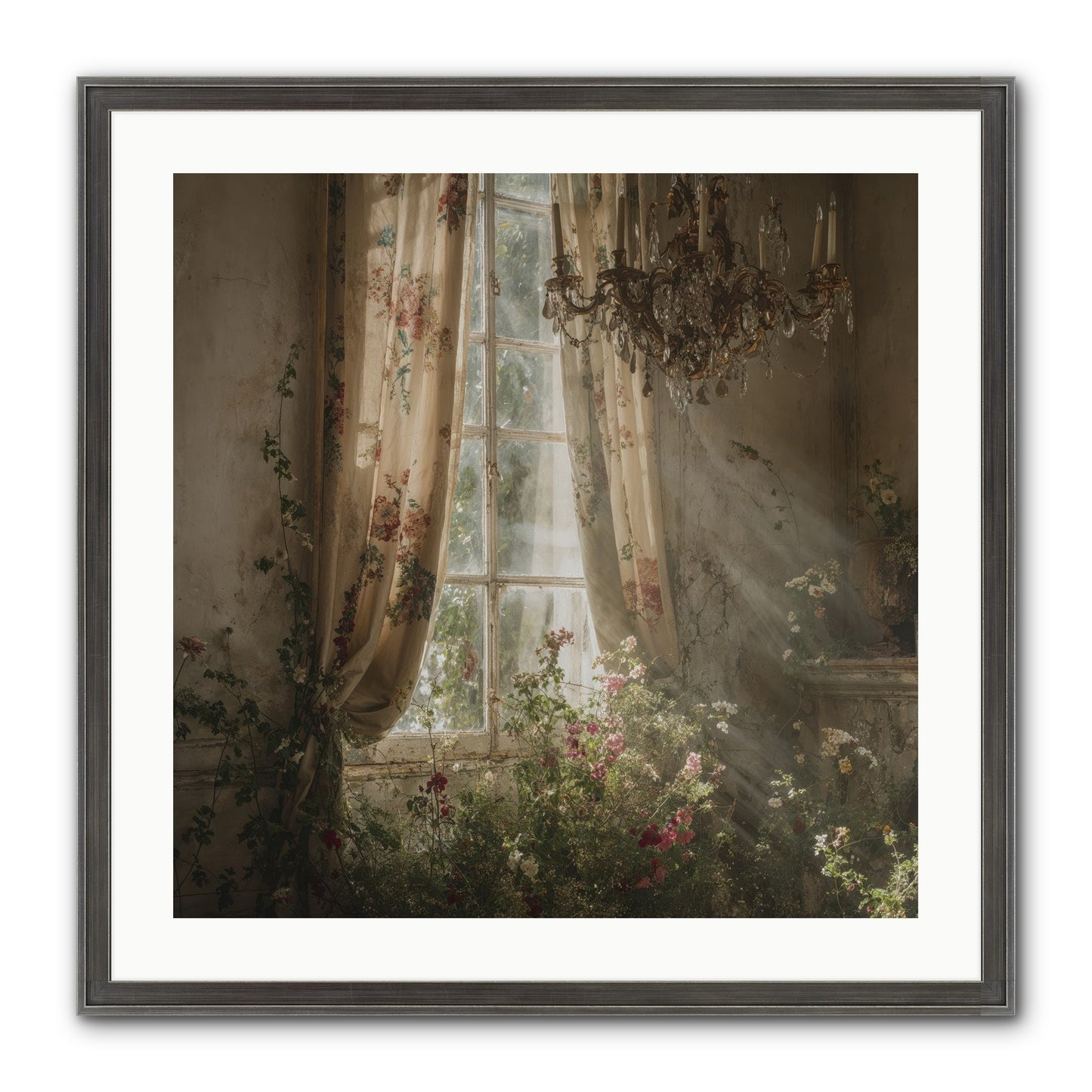 The Hidden Bloom Framed Print - Slimwoods Black/Silver 24x24
