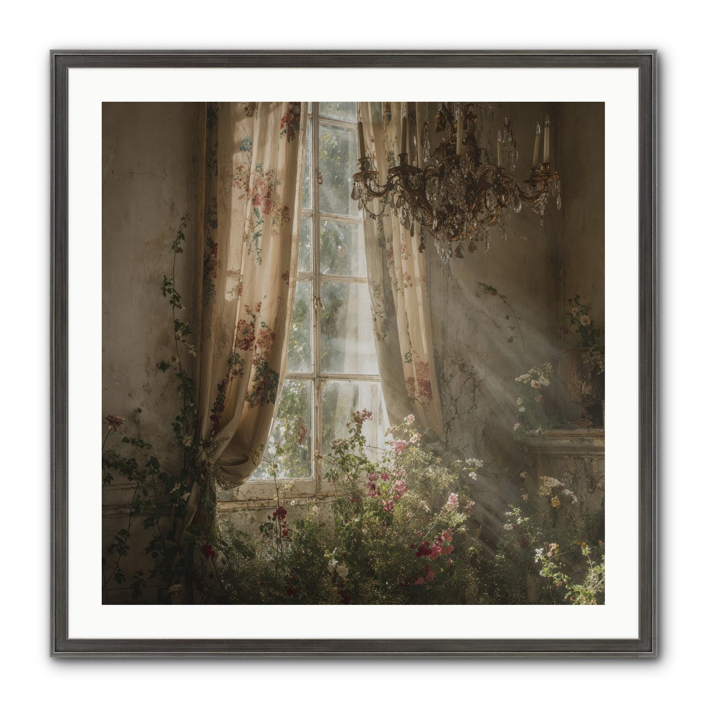 The Hidden Bloom Framed Print - Slimwoods Black/Silver 30x30