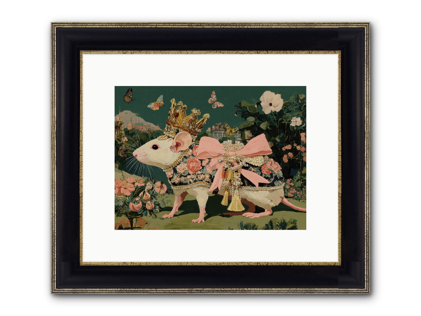 The Hidden Star Garden Framed Print - Black & Gold 12x9
