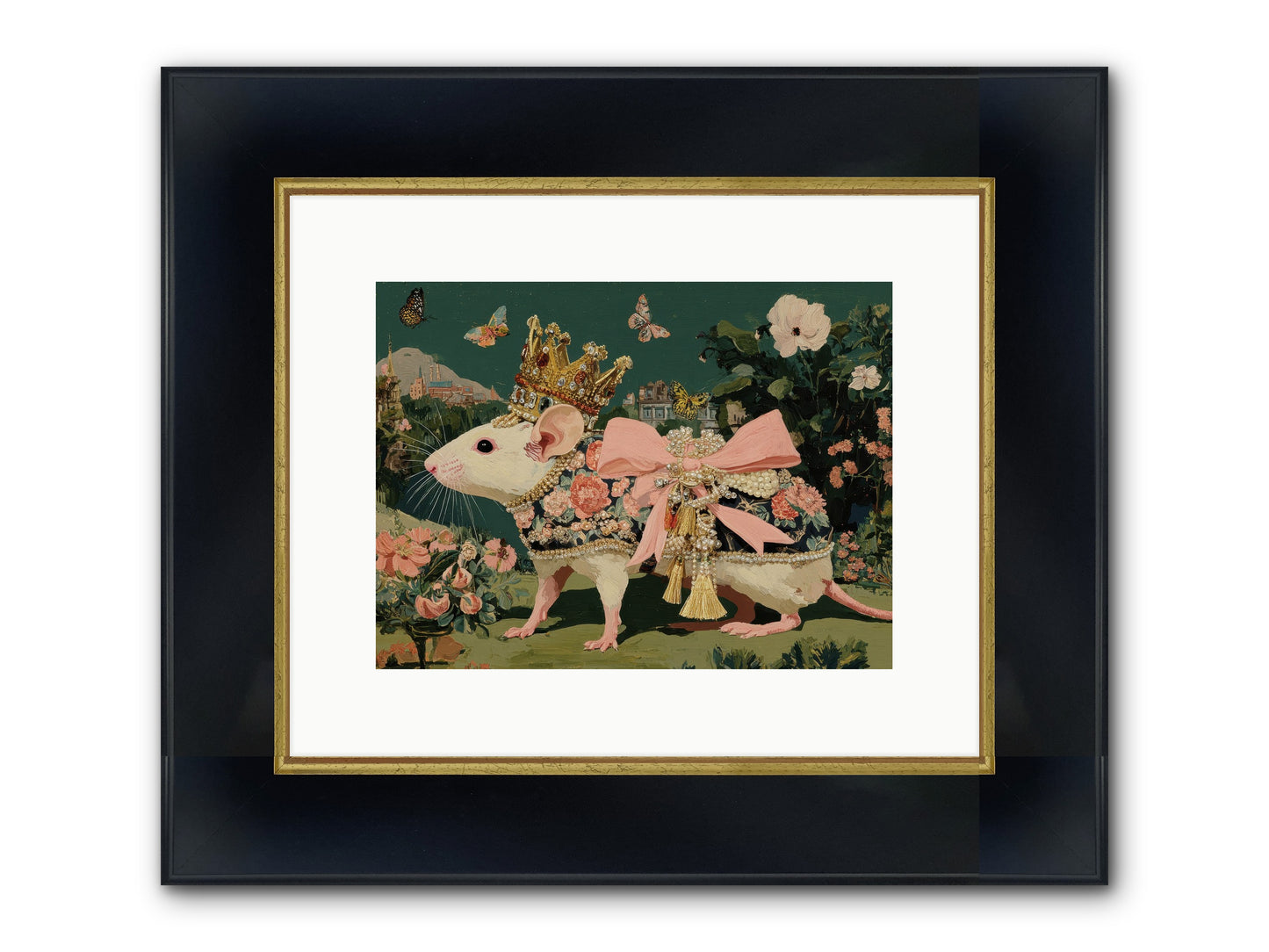 The Hidden Star Garden Framed Print - Wide Black w/Gold 12x9