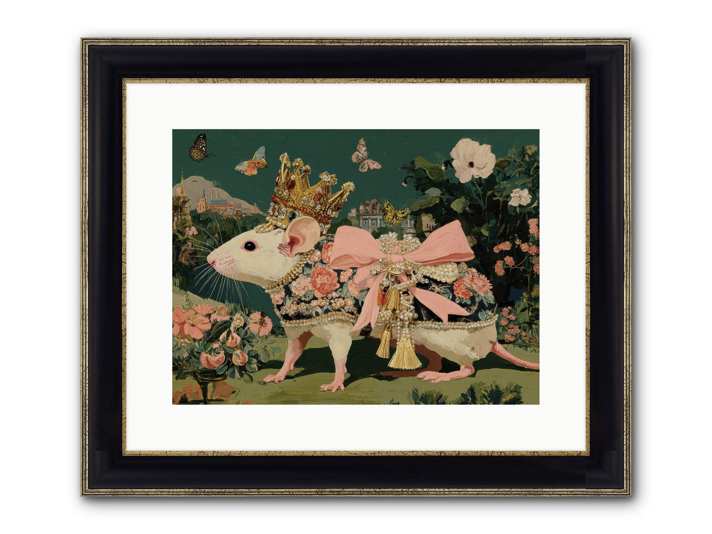 The Hidden Star Garden Framed Print - Black & Gold 16x12