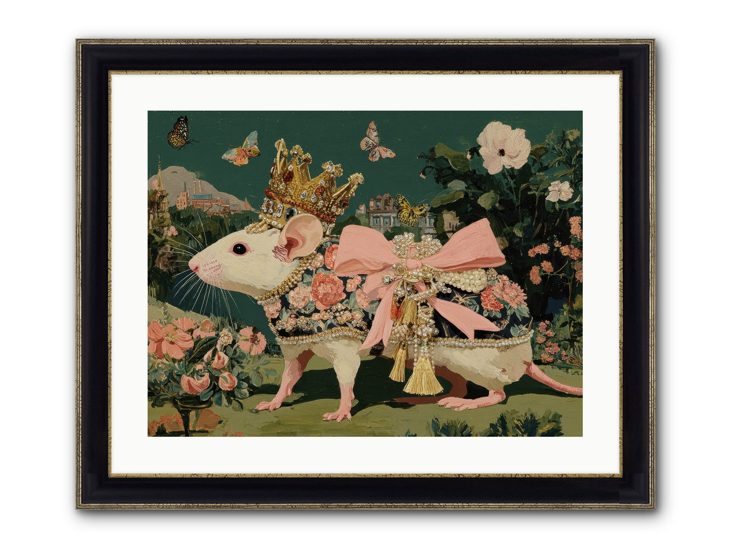 The Hidden Star Garden Framed Print - Black & Gold 24x18