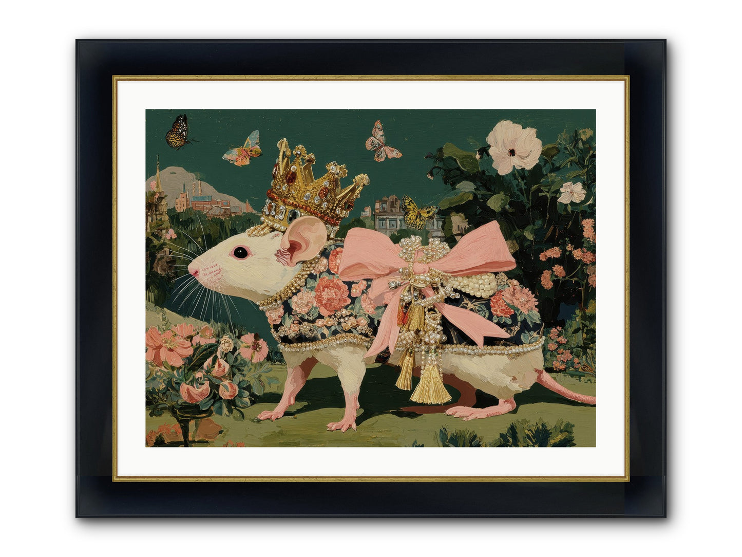 The Hidden Star Garden Framed Print - Wide Black w/Gold 32x24