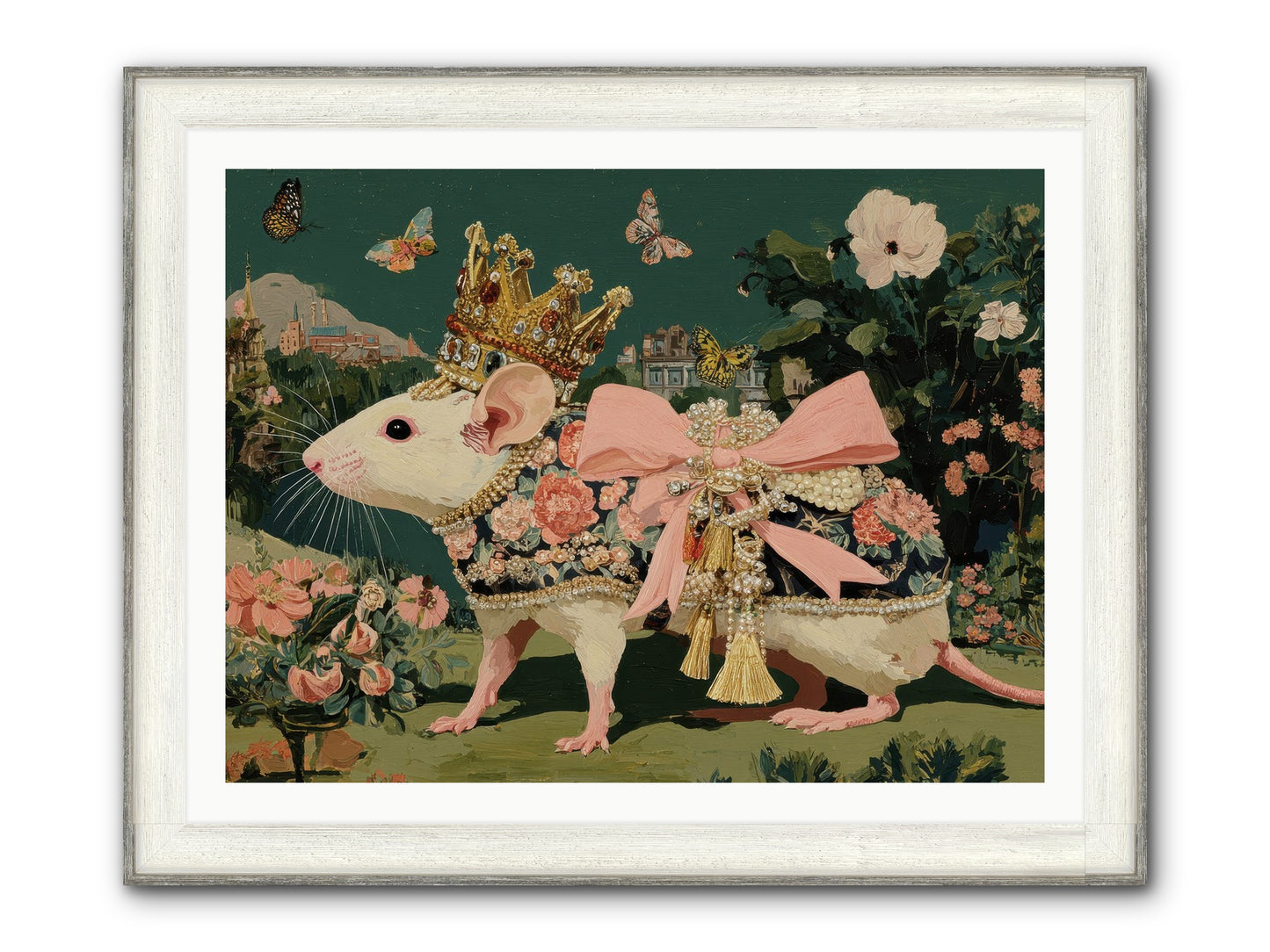 The Hidden Star Garden Framed Print - Driftwood White 40x30
