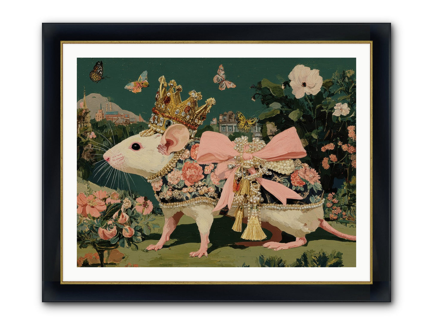 The Hidden Star Garden Framed Print - Wide Black w/Gold 40x30