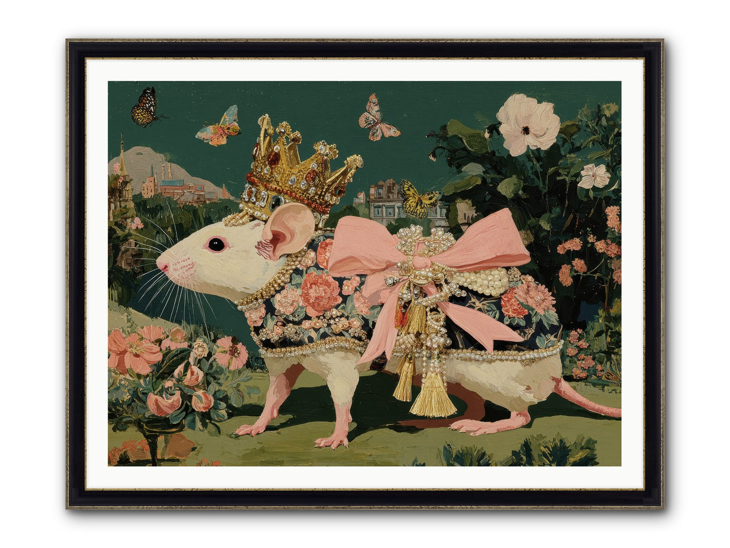 The Hidden Star Garden Framed Print - Black & Gold 48x36