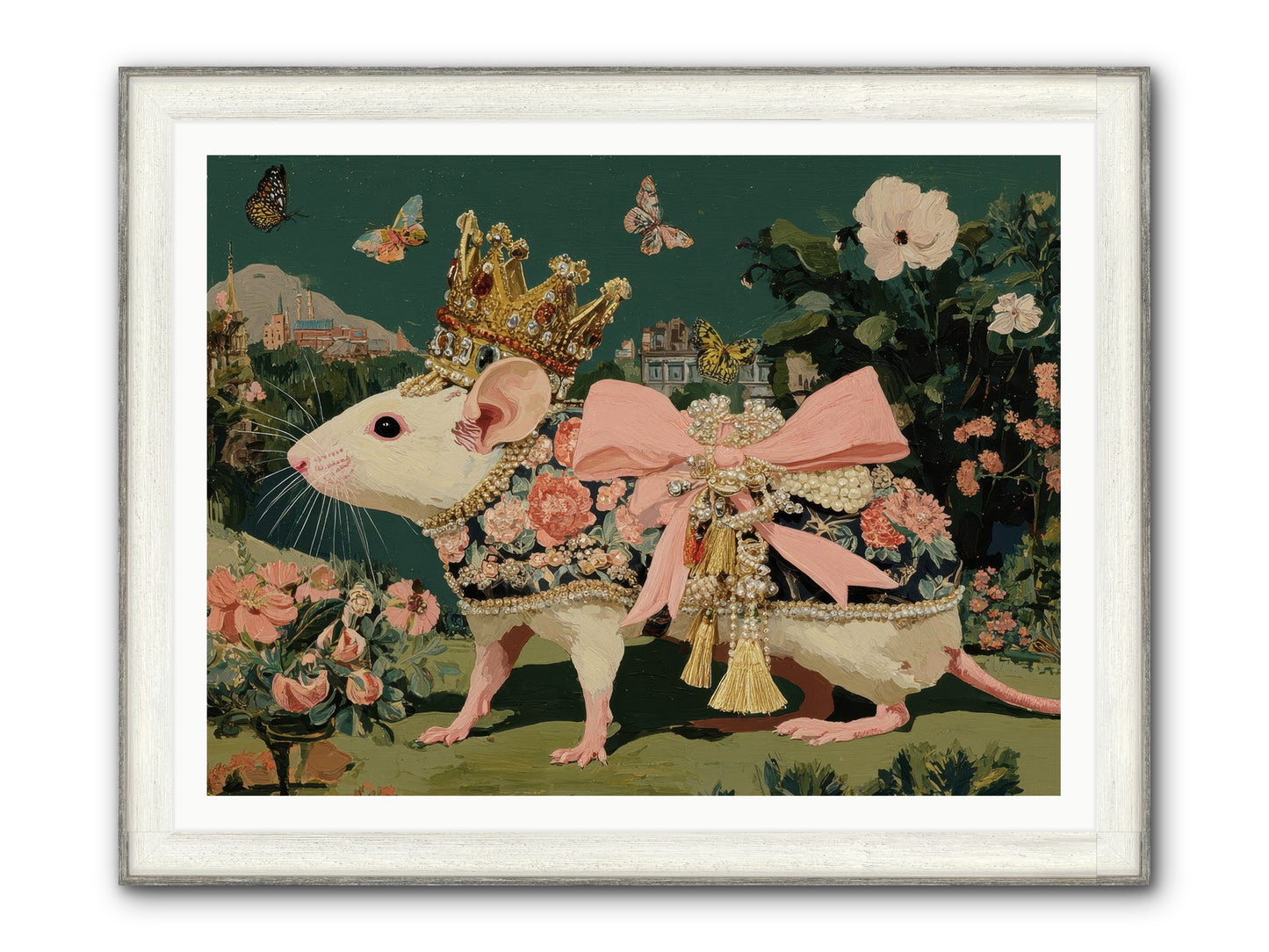The Hidden Star Garden Framed Print - Driftwood White 48x36