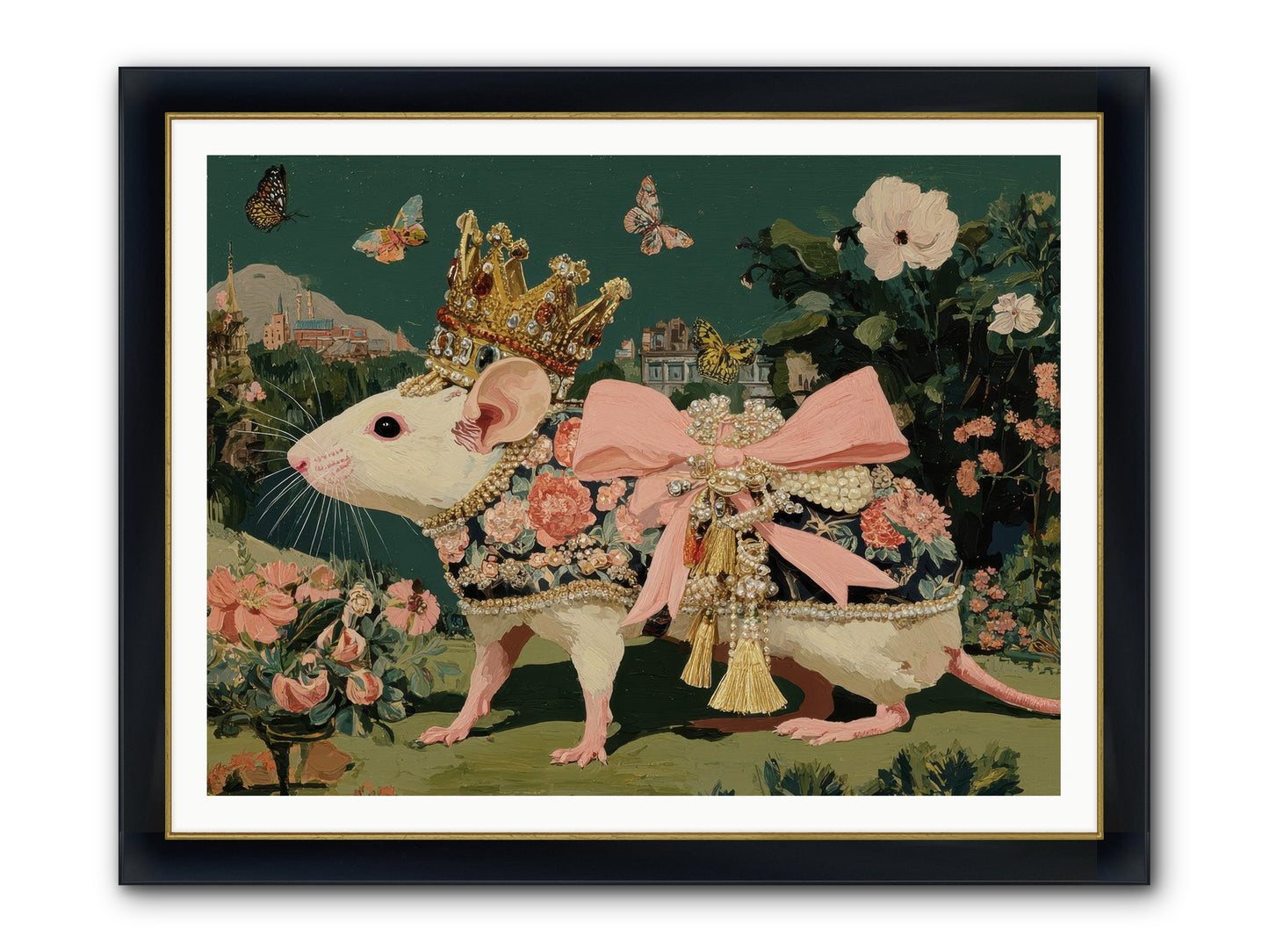 The Hidden Star Garden Framed Print - Wide Black w/Gold 48x36