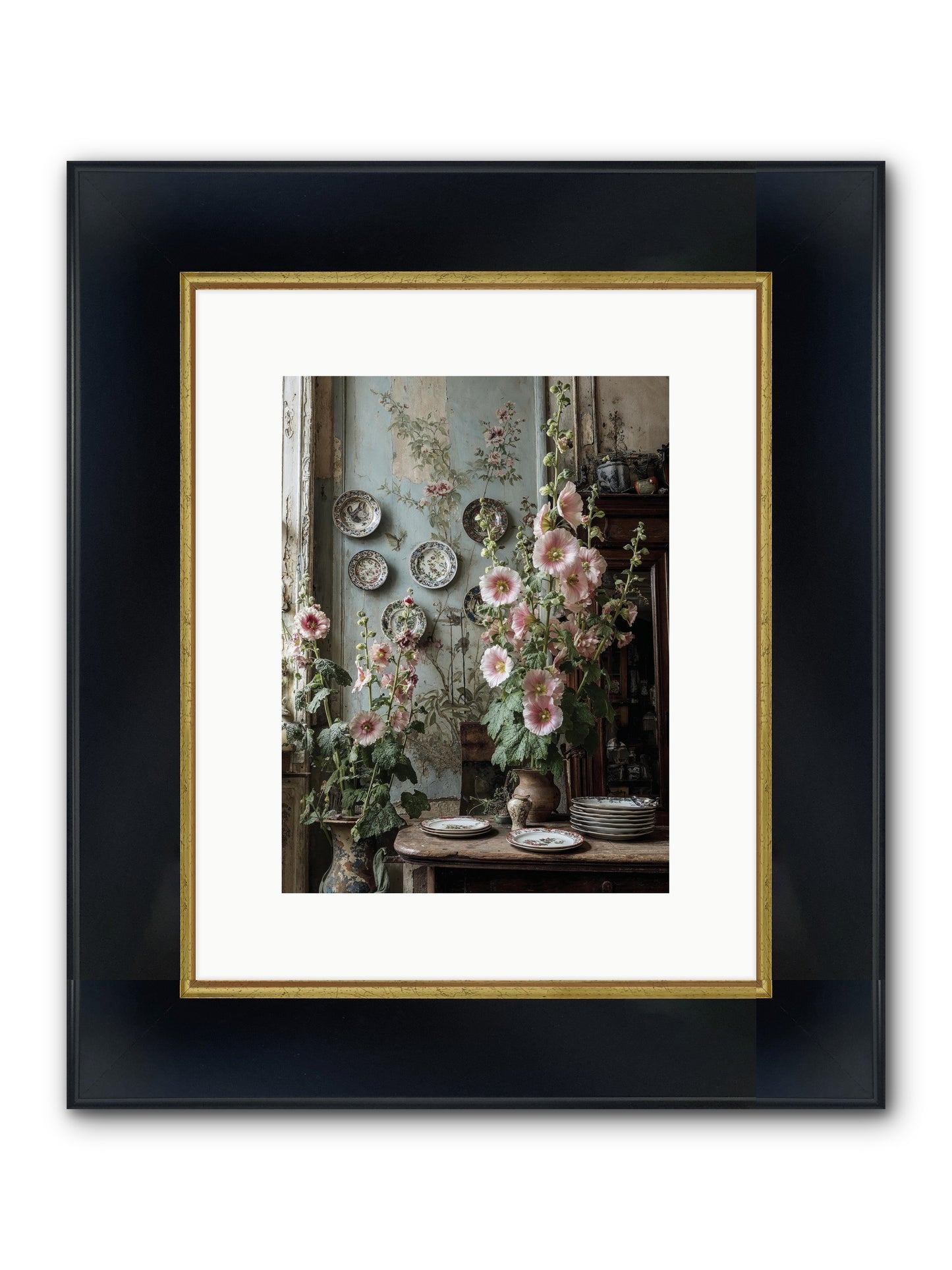 The Highlands Framed Print - Wide Black w/Gold 9x12