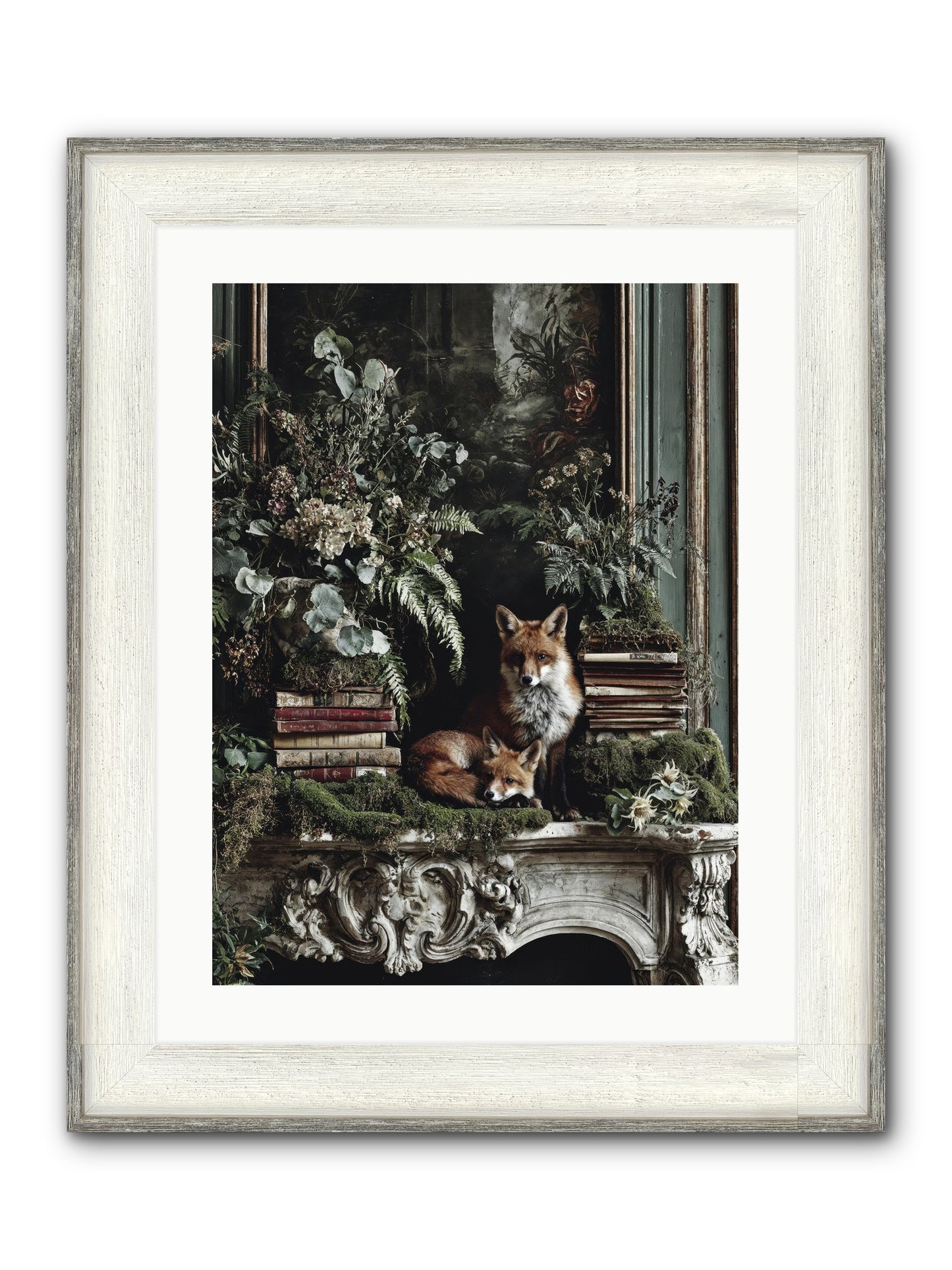 The Honey Spell Framed Print - Driftwood White 18x24