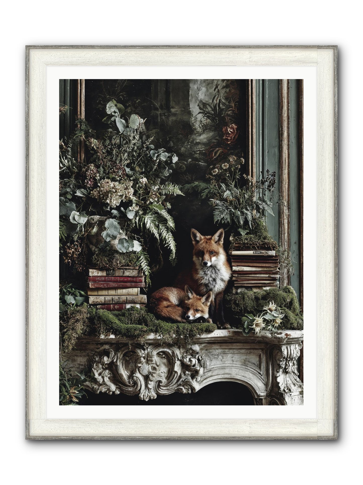 The Honey Spell Framed Print - Driftwood White 36x48