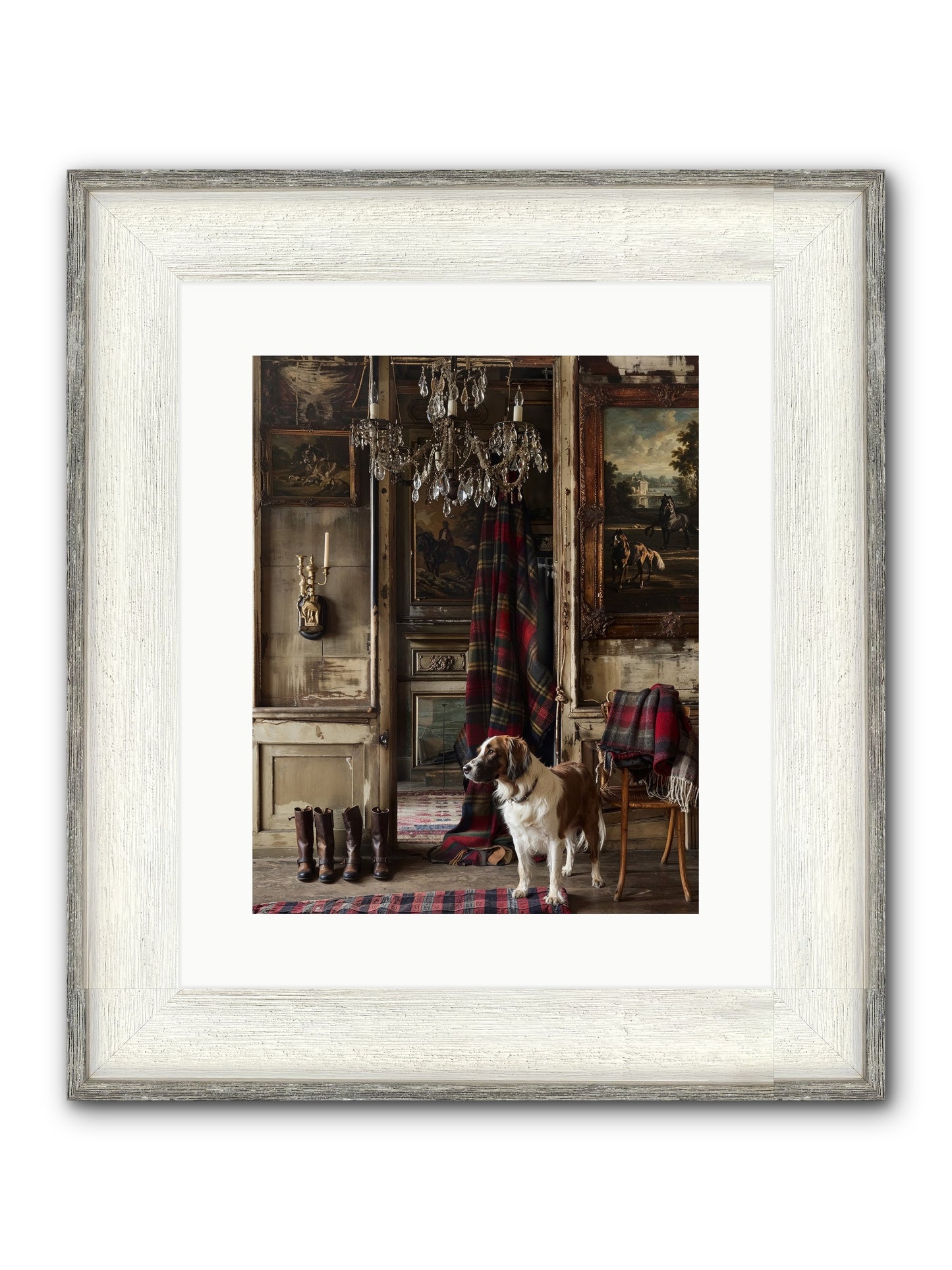 The Honorable Biscuit Framed Print - Driftwood White 12x15