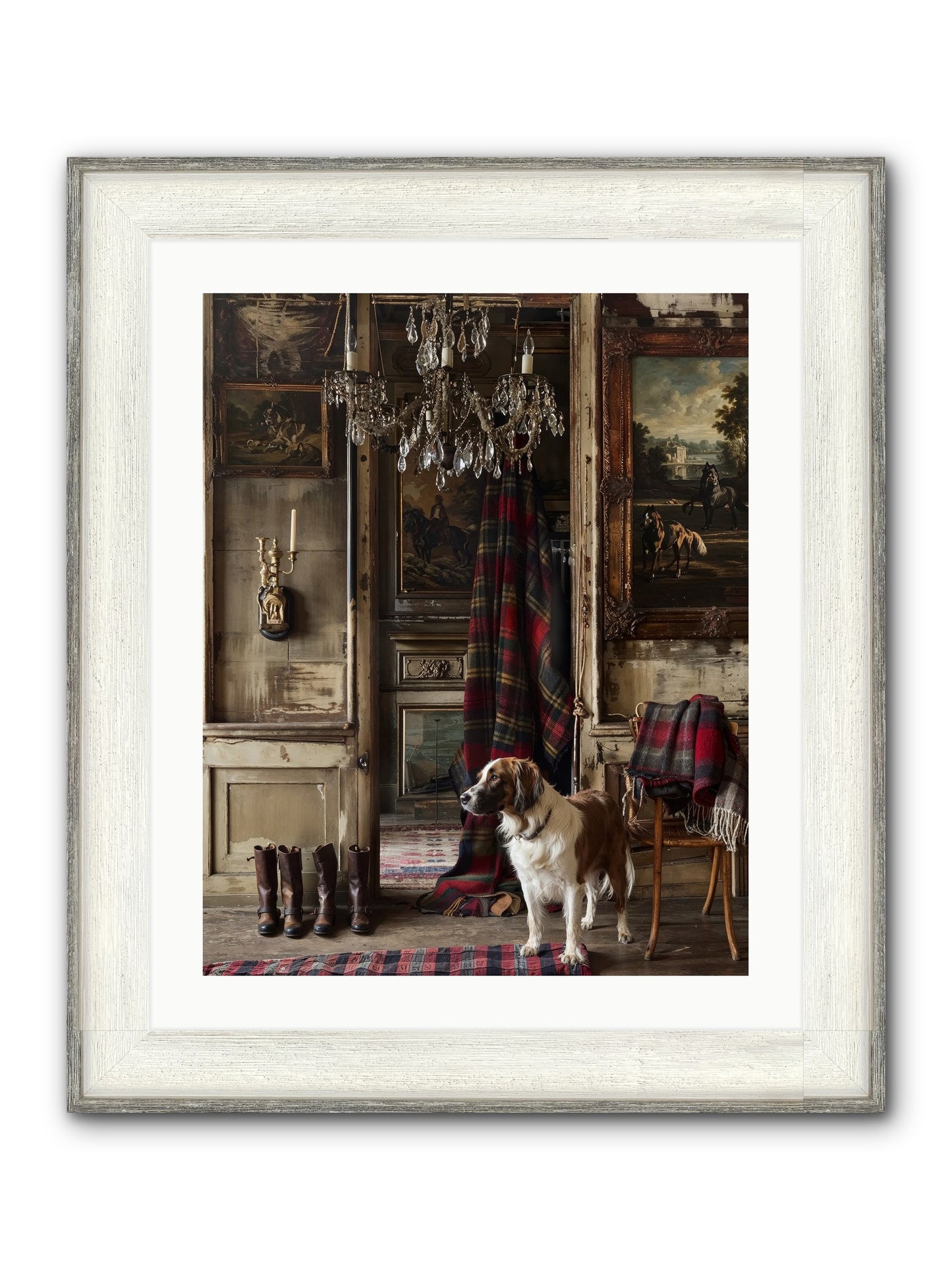 The Honorable Biscuit Framed Print - Driftwood White 20x25