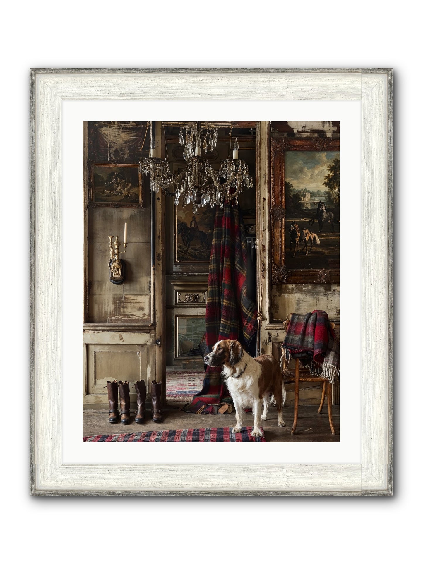 The Honorable Biscuit Framed Print - Driftwood White 24x30