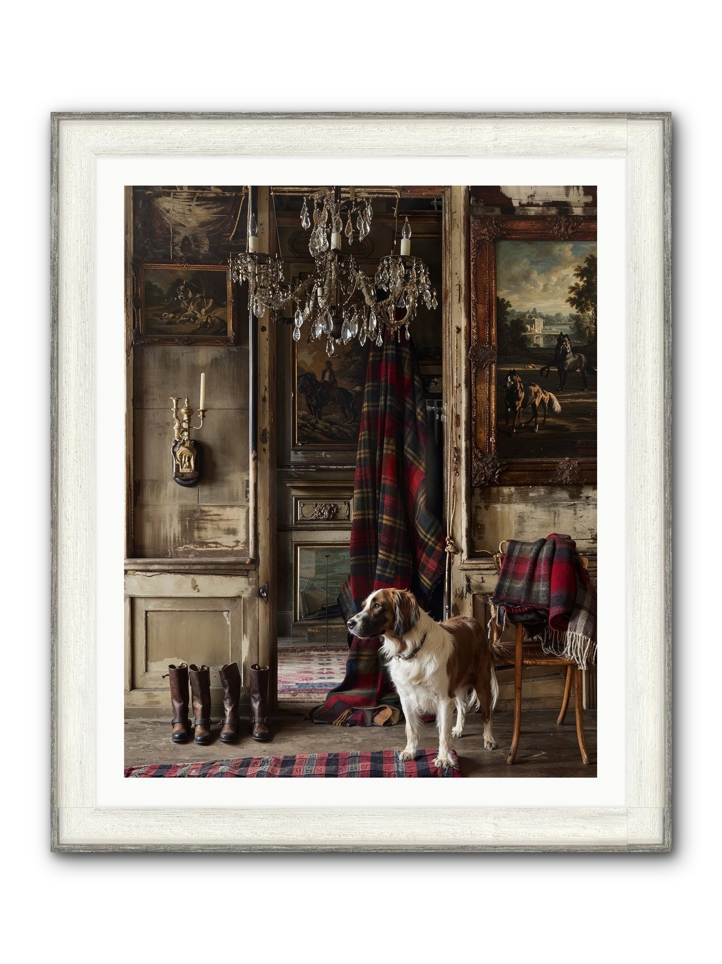 The Honorable Biscuit Framed Print - Driftwood White 32x40