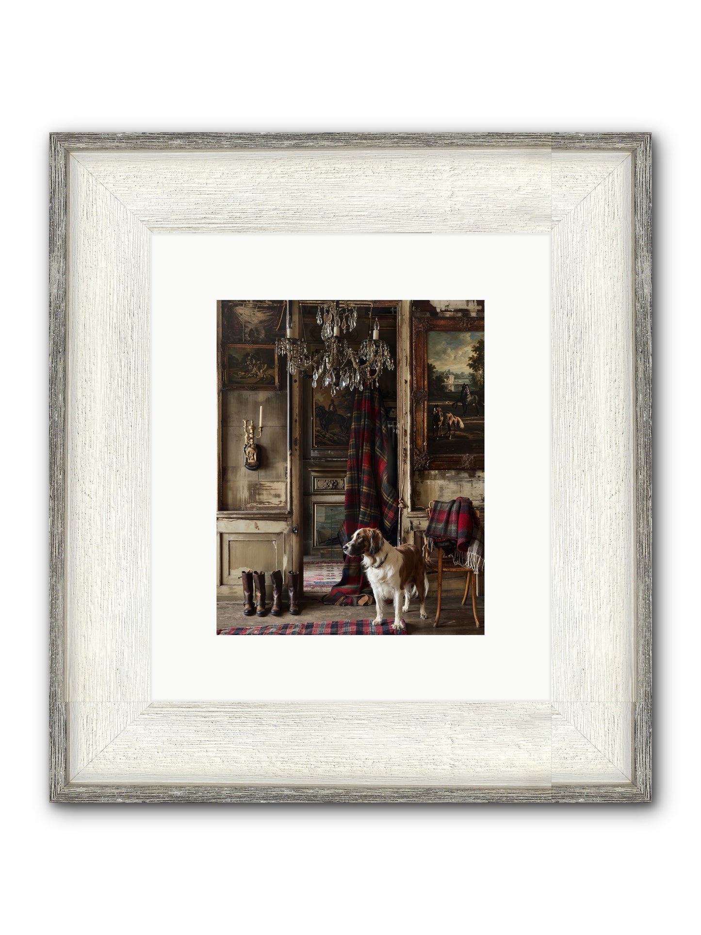 The Honorable Biscuit Framed Print - Driftwood White 8x10