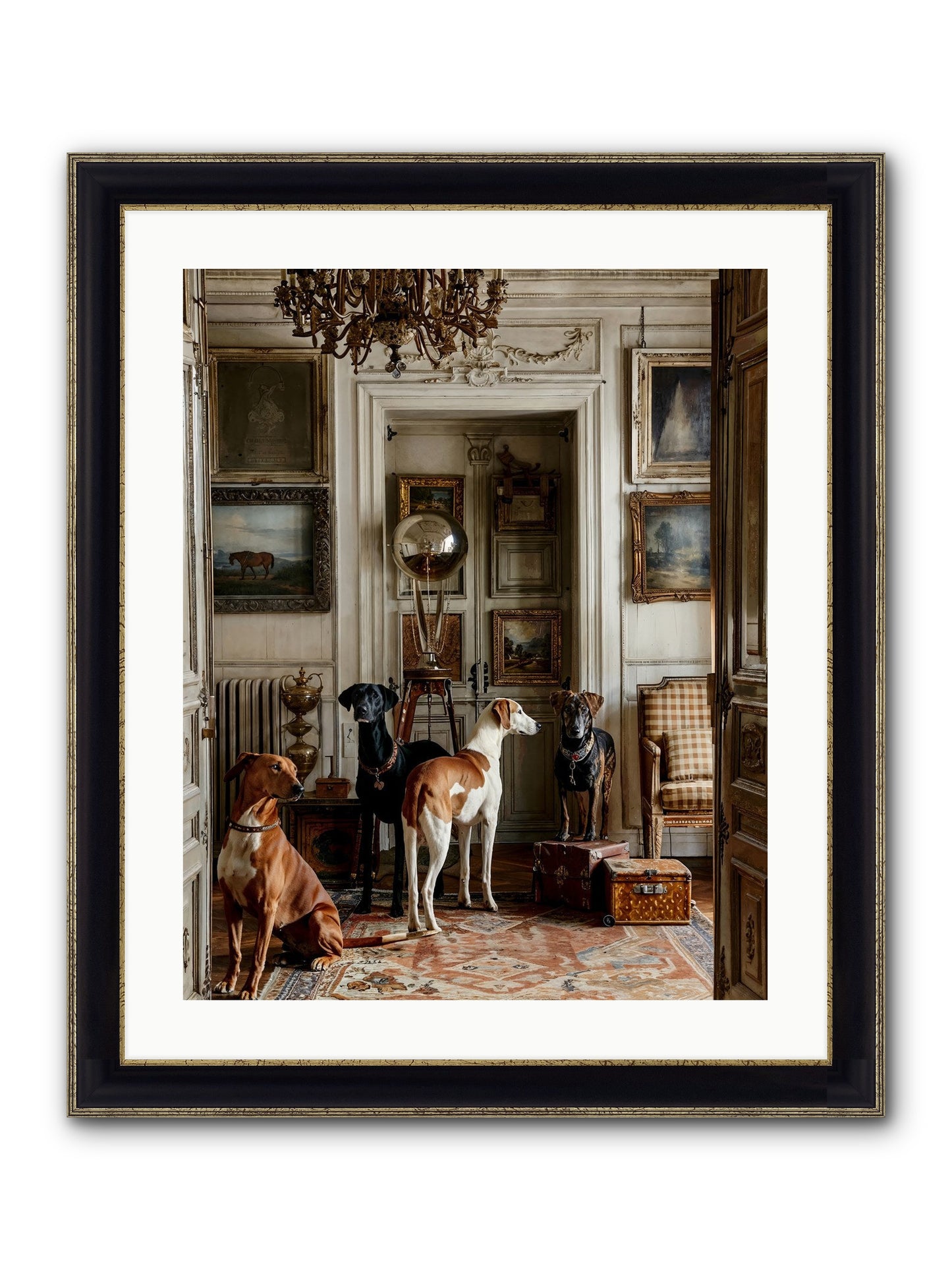The Houndstone Literary Society Framed Print - Black & Gold 20x25
