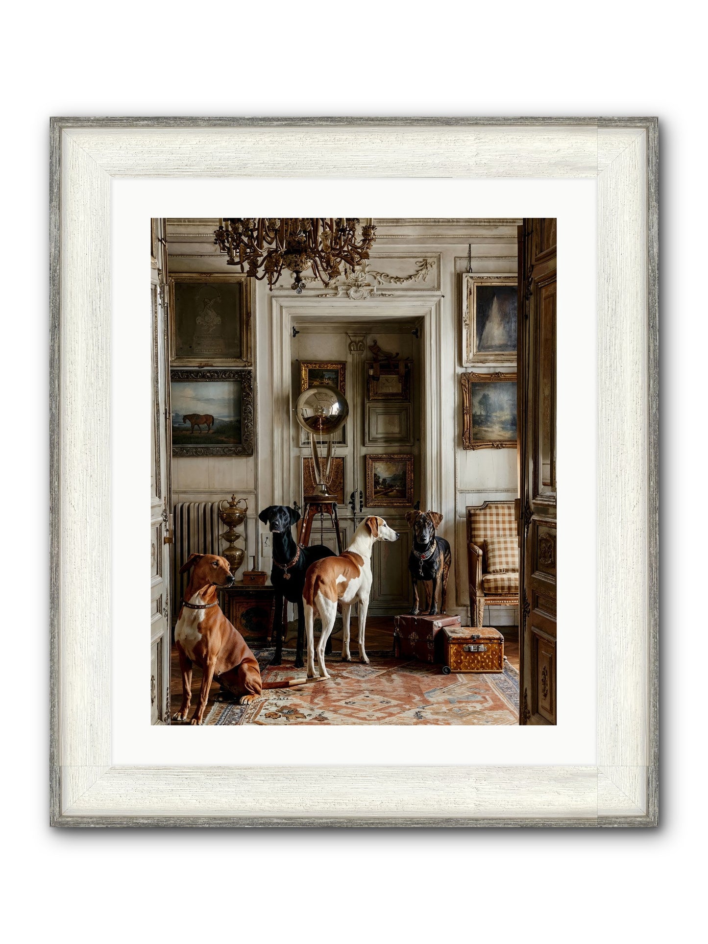 The Houndstone Literary Society Framed Print - Driftwood White 20x25