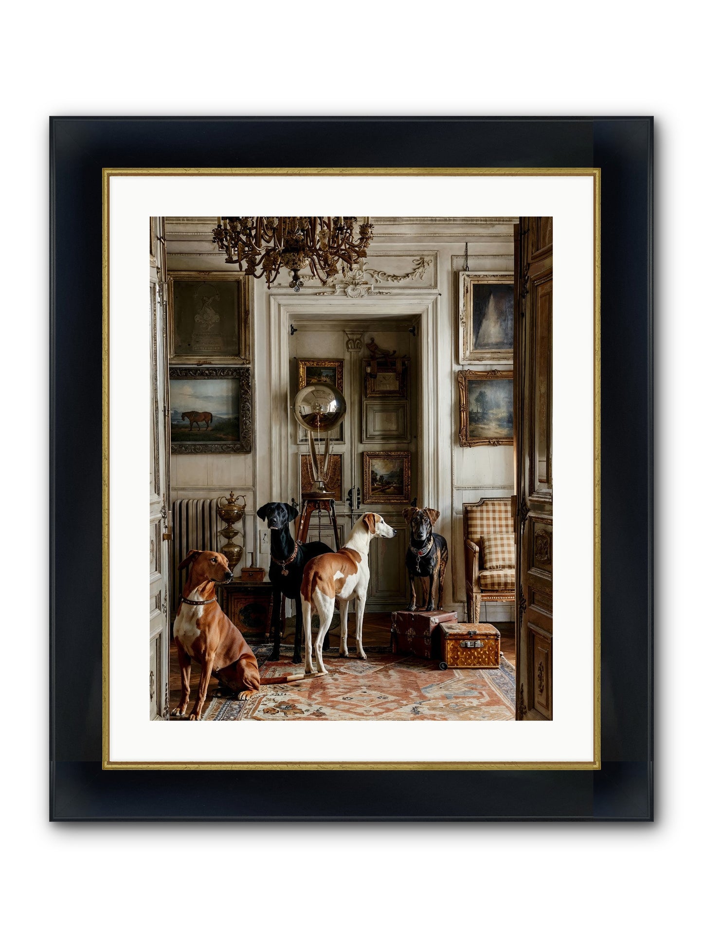 The Houndstone Literary Society Framed Print - Wide Black w/Gold 20x25