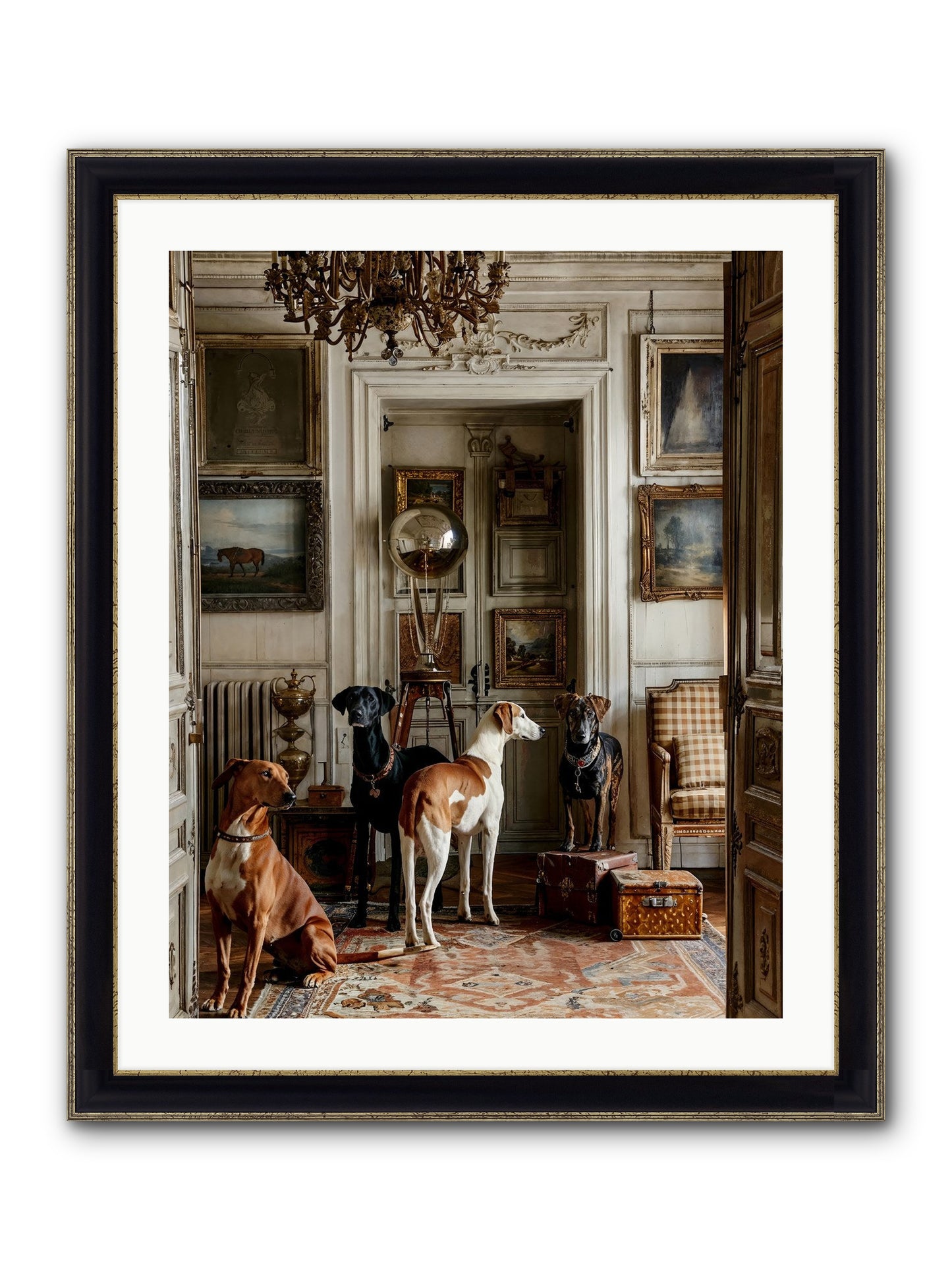 The Houndstone Literary Society Framed Print - Black & Gold 24x30