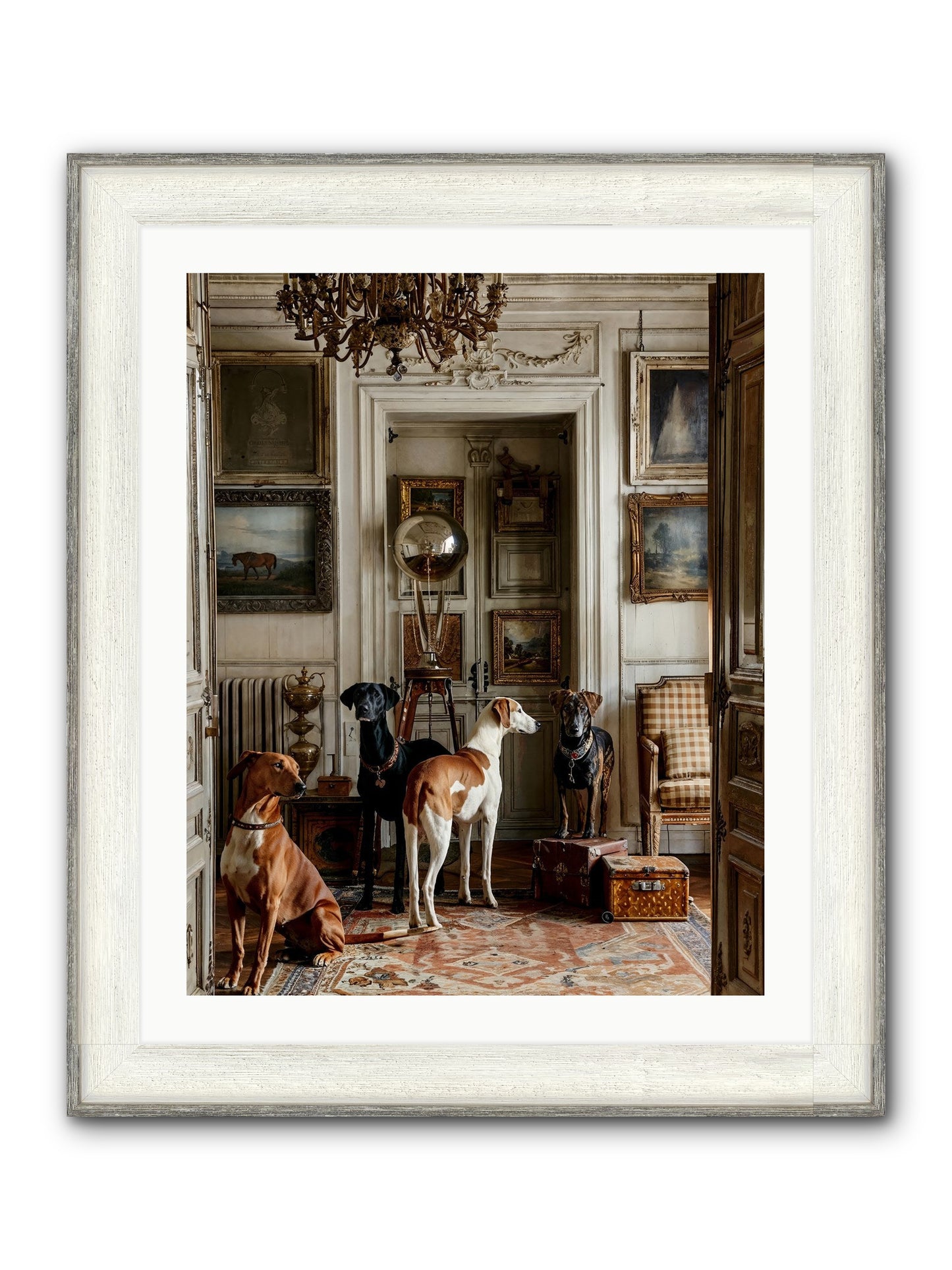 The Houndstone Literary Society Framed Print - Driftwood White 24x30