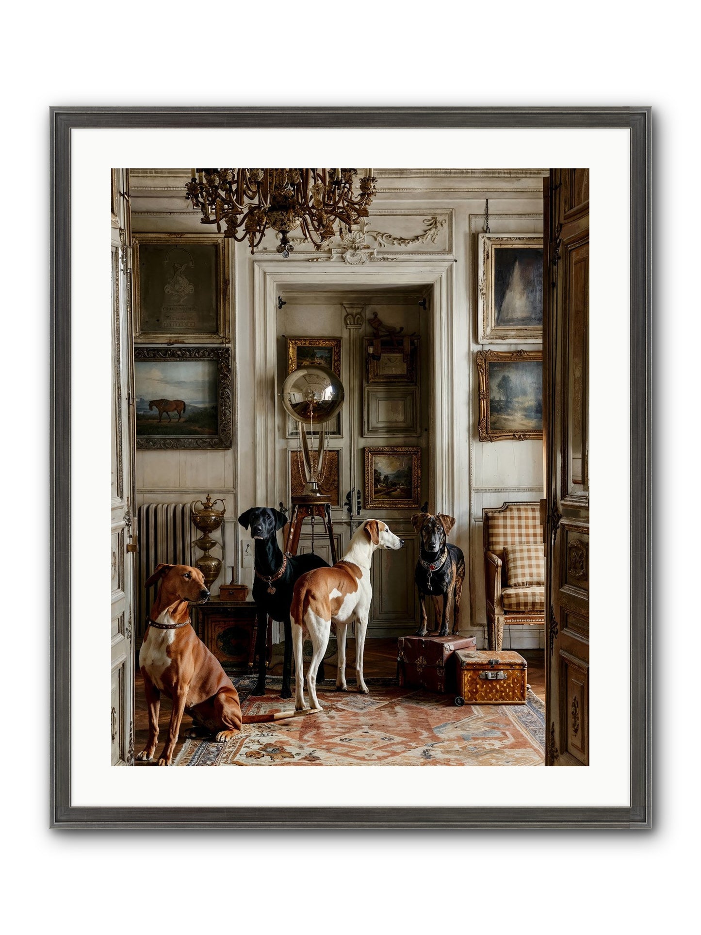 The Houndstone Literary Society Framed Print - Slimwoods Black/Silver 24x30