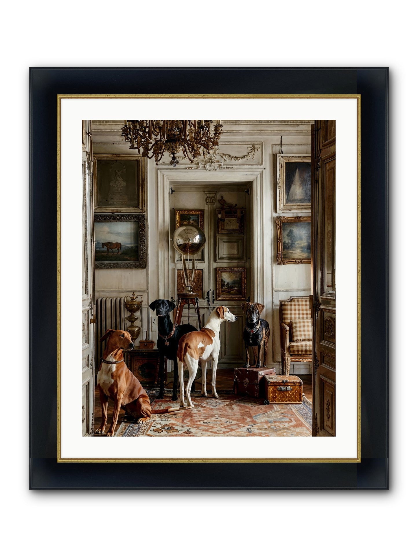 The Houndstone Literary Society Framed Print - Wide Black w/Gold 24x30
