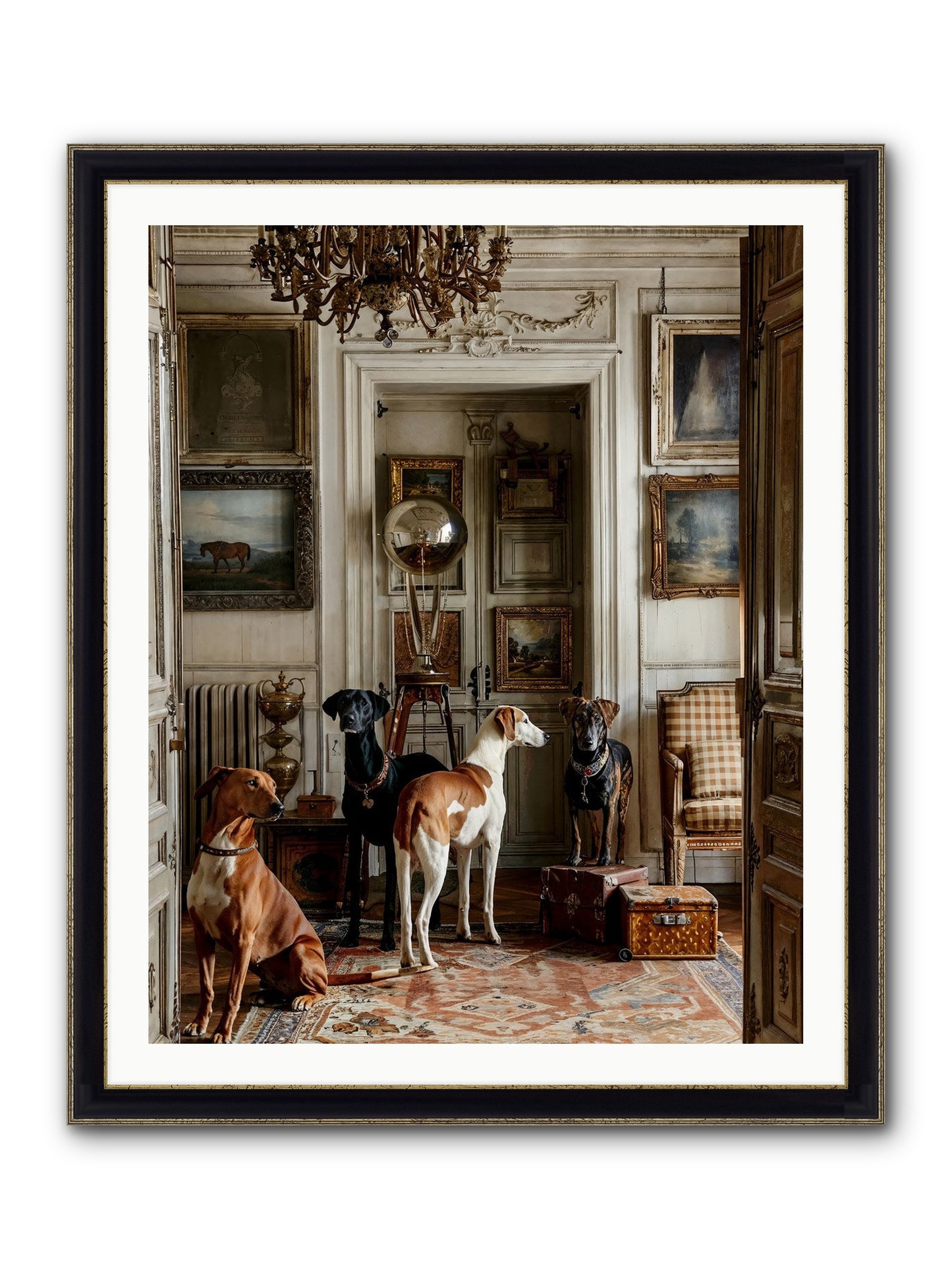The Houndstone Literary Society Framed Print - Black & Gold 32x40