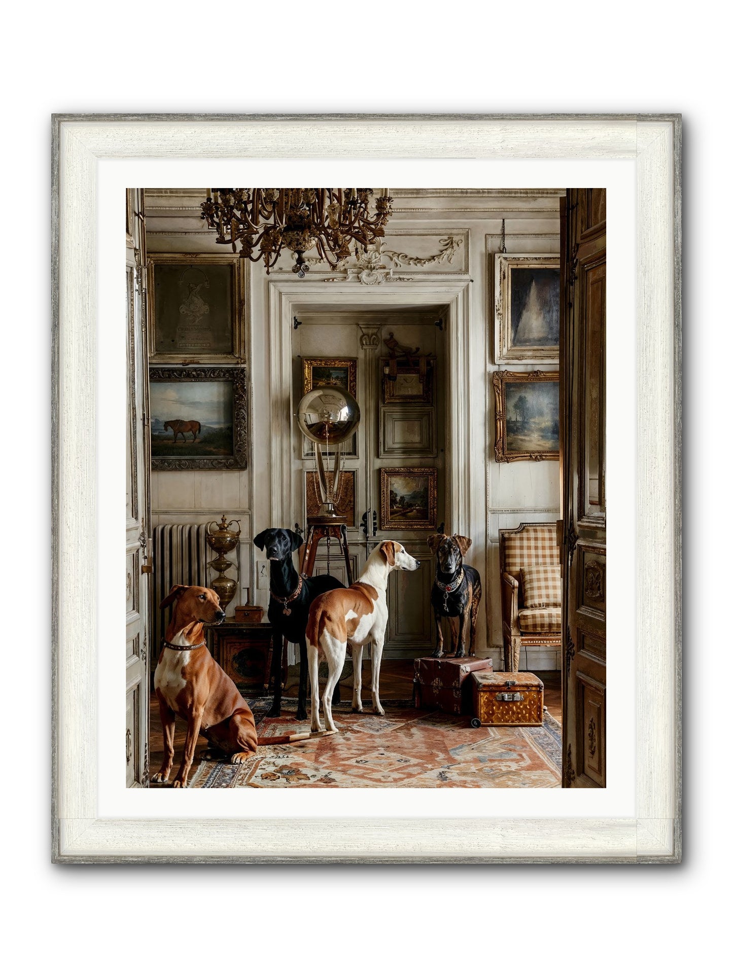 The Houndstone Literary Society Framed Print - Driftwood White 32x40