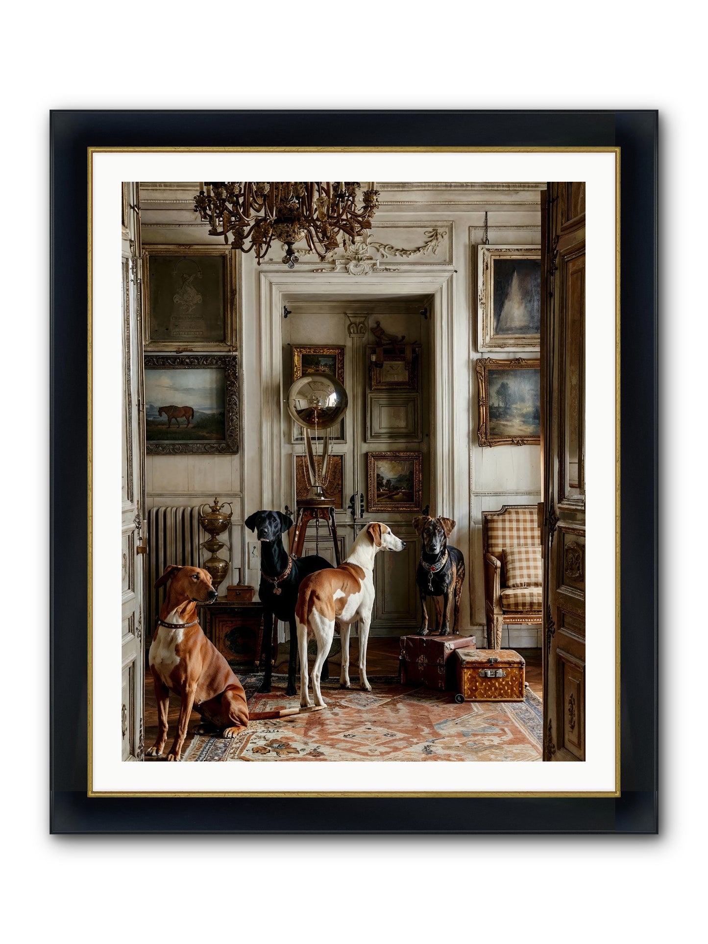The Houndstone Literary Society Framed Print - Wide Black w/Gold 32x40