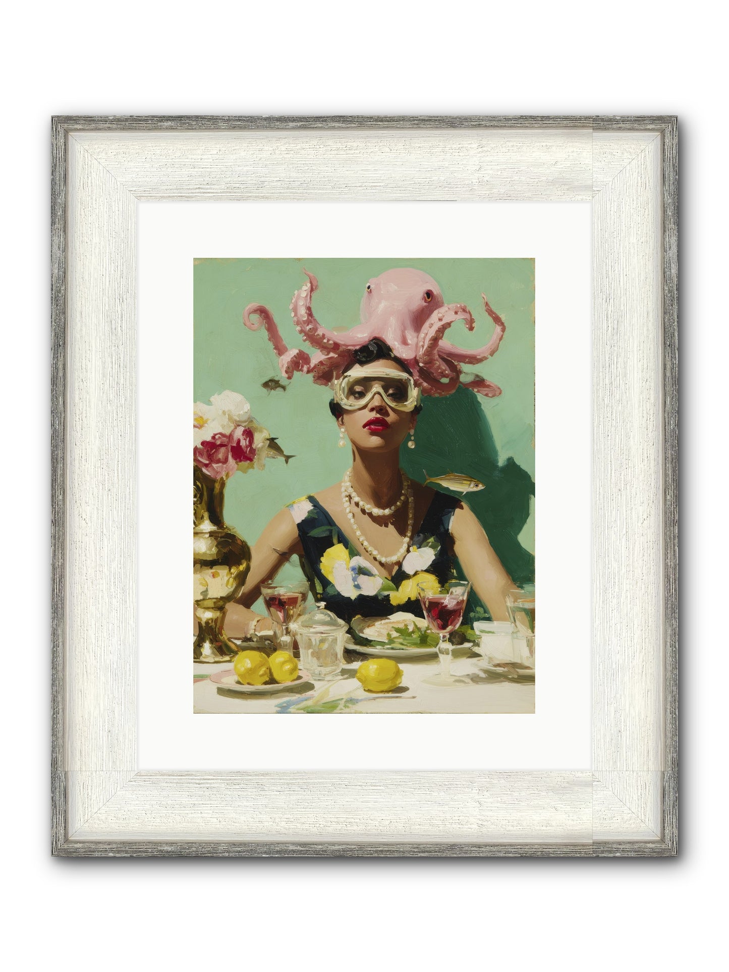 The Hour At Hotel Chérie Framed Print - Driftwood White 12x16