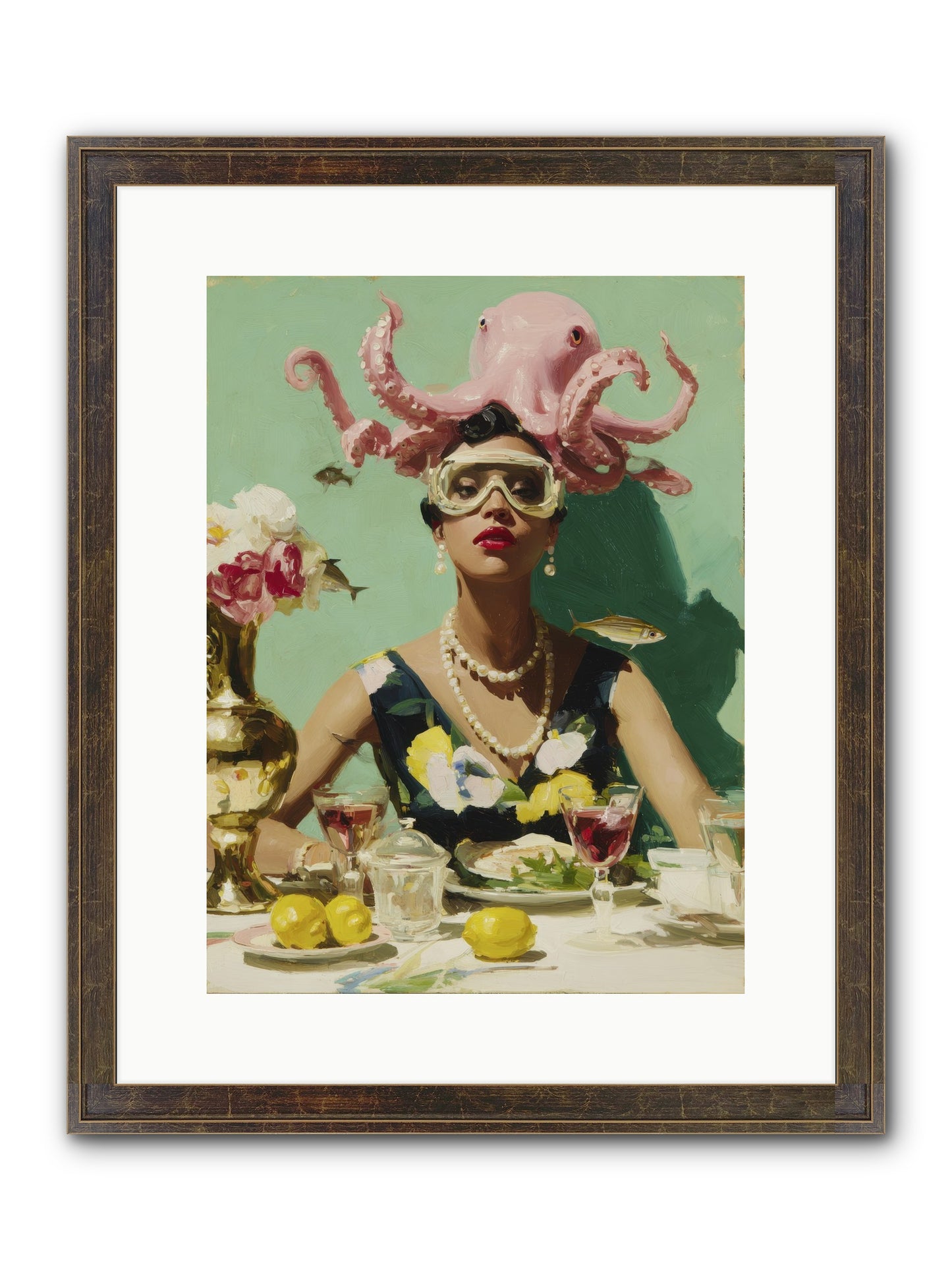 The Hour At Hotel Chérie Framed Print - Slimwoods Black/Gold 12x16
