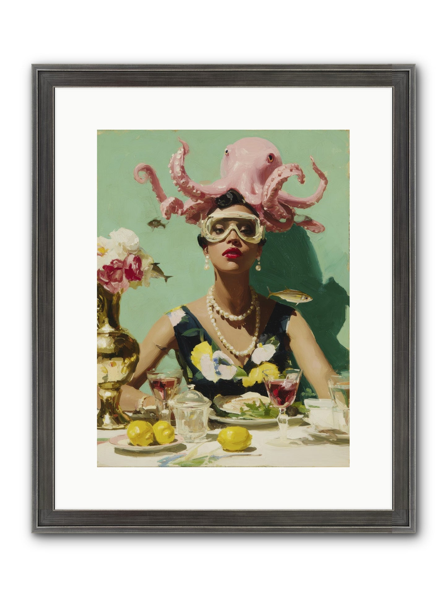 The Hour At Hotel Chérie Framed Print - Slimwoods Black/Silver 12x16