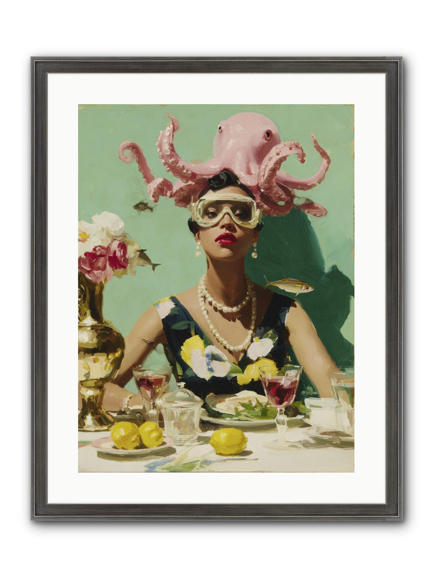 The Hour At Hotel Chérie Framed Print - Slimwoods Black/Silver 18x24