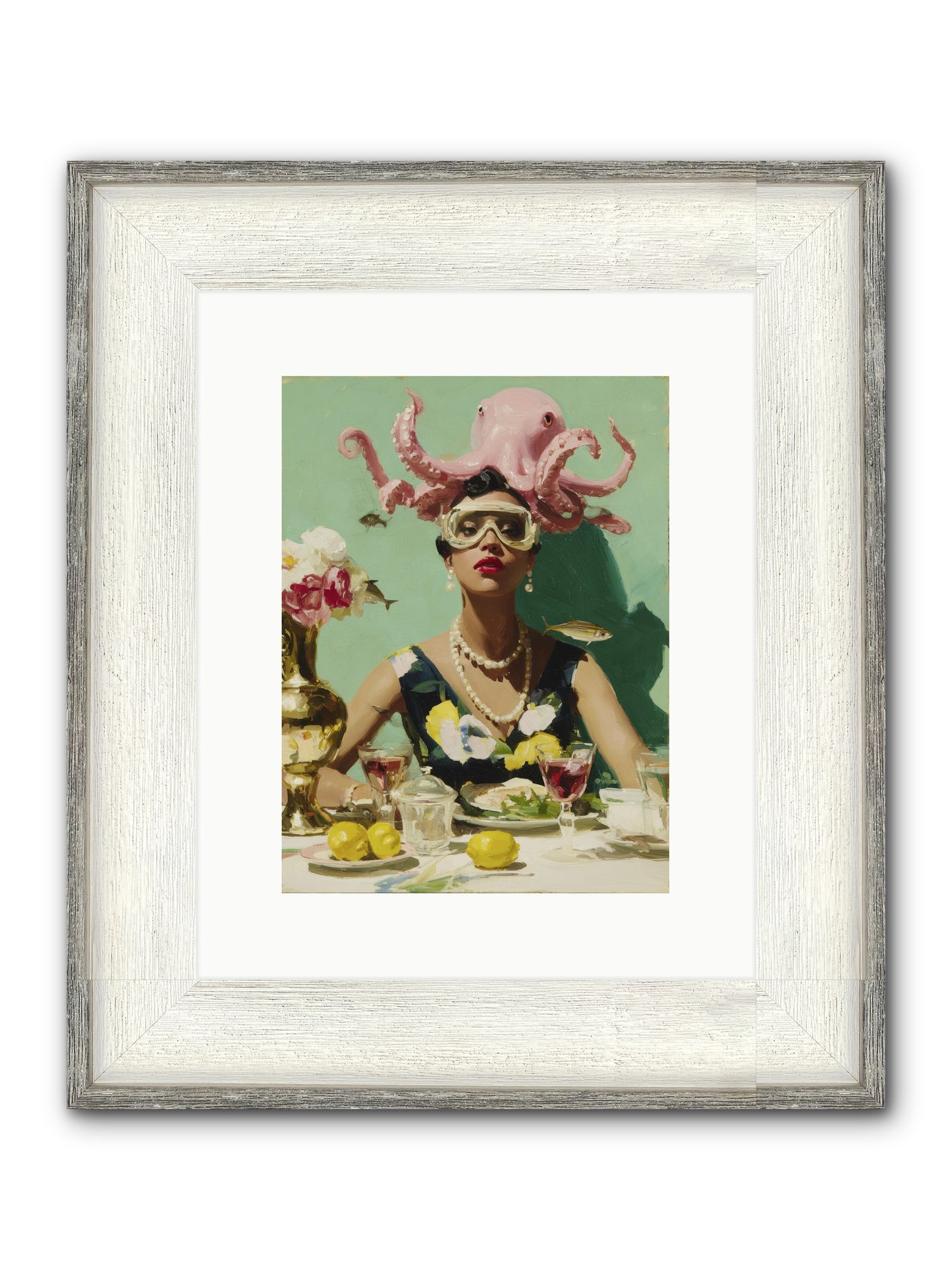 The Hour At Hotel Chérie Framed Print - Driftwood White 9x12