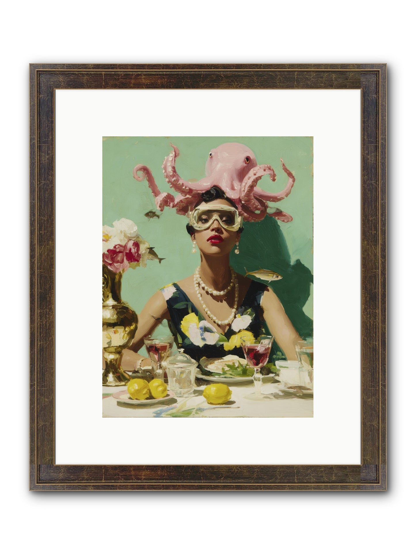 The Hour At Hotel Chérie Framed Print - Slimwoods Black/Gold 9x12