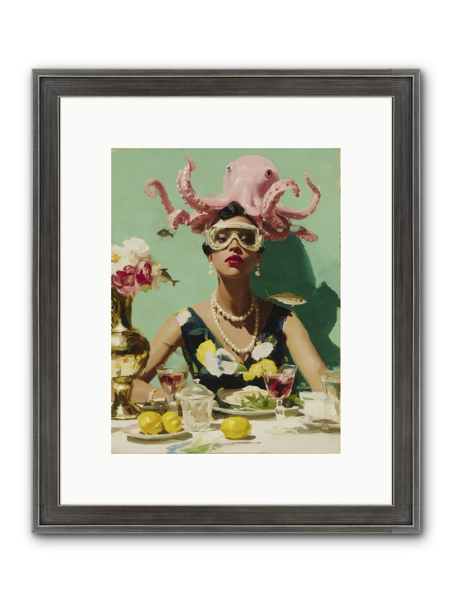 The Hour At Hotel Chérie Framed Print - Slimwoods Black/Silver 9x12