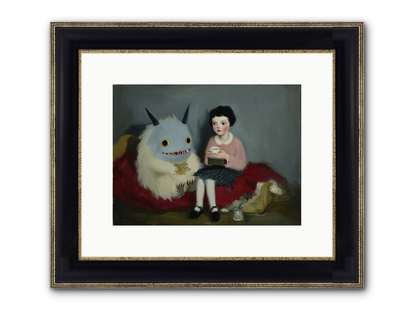 The Hour of Sweet Mischief Framed Print - Black & Gold 12x9