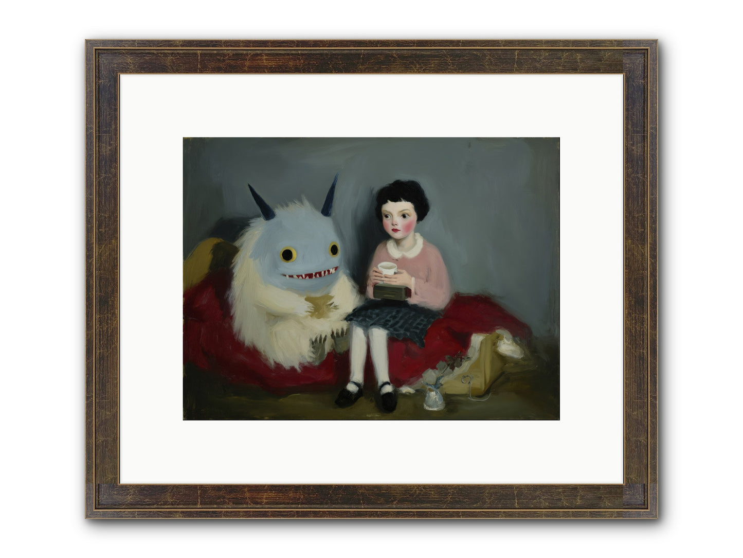 The Hour of Sweet Mischief Framed Print - Slimwoods Black/Gold 12x9
