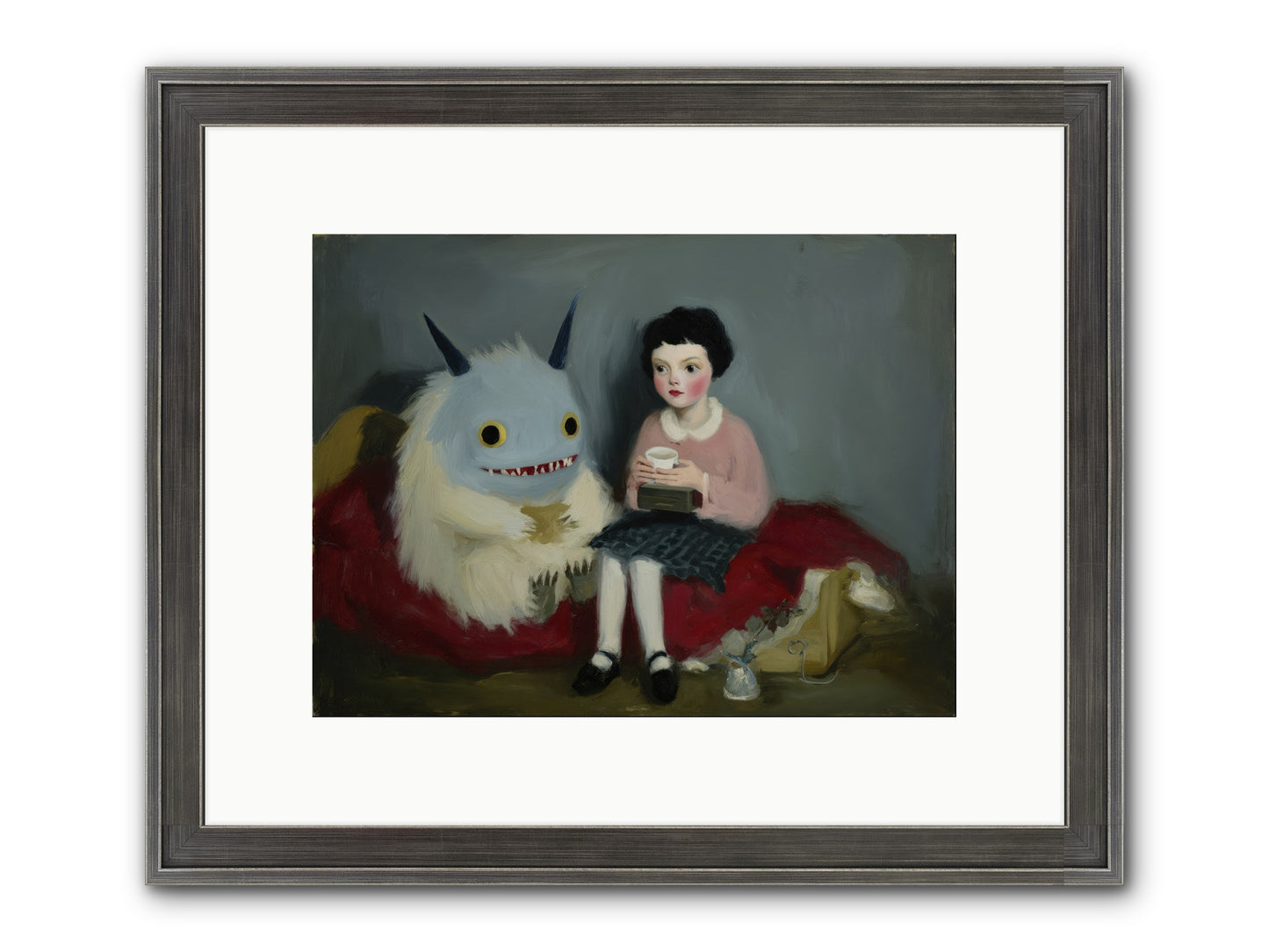 The Hour of Sweet Mischief Framed Print - Slimwoods Black/Silver 12x9