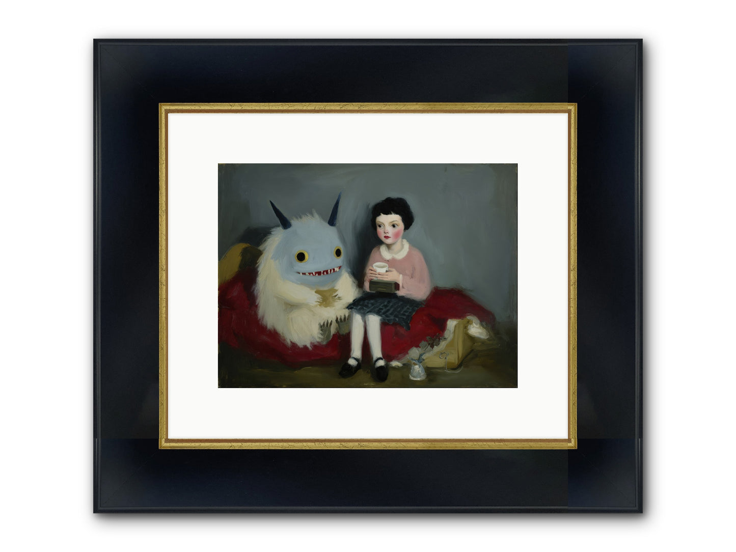 The Hour of Sweet Mischief Framed Print - Wide Black w/Gold 12x9