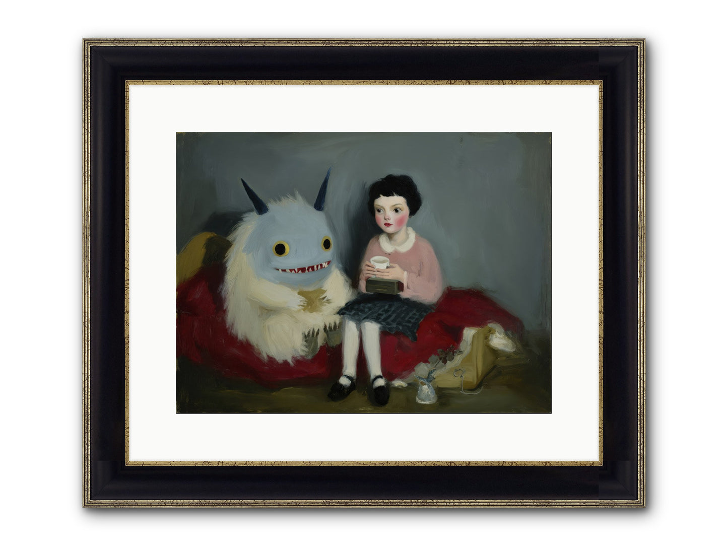 The Hour of Sweet Mischief Framed Print - Black & Gold 16x12