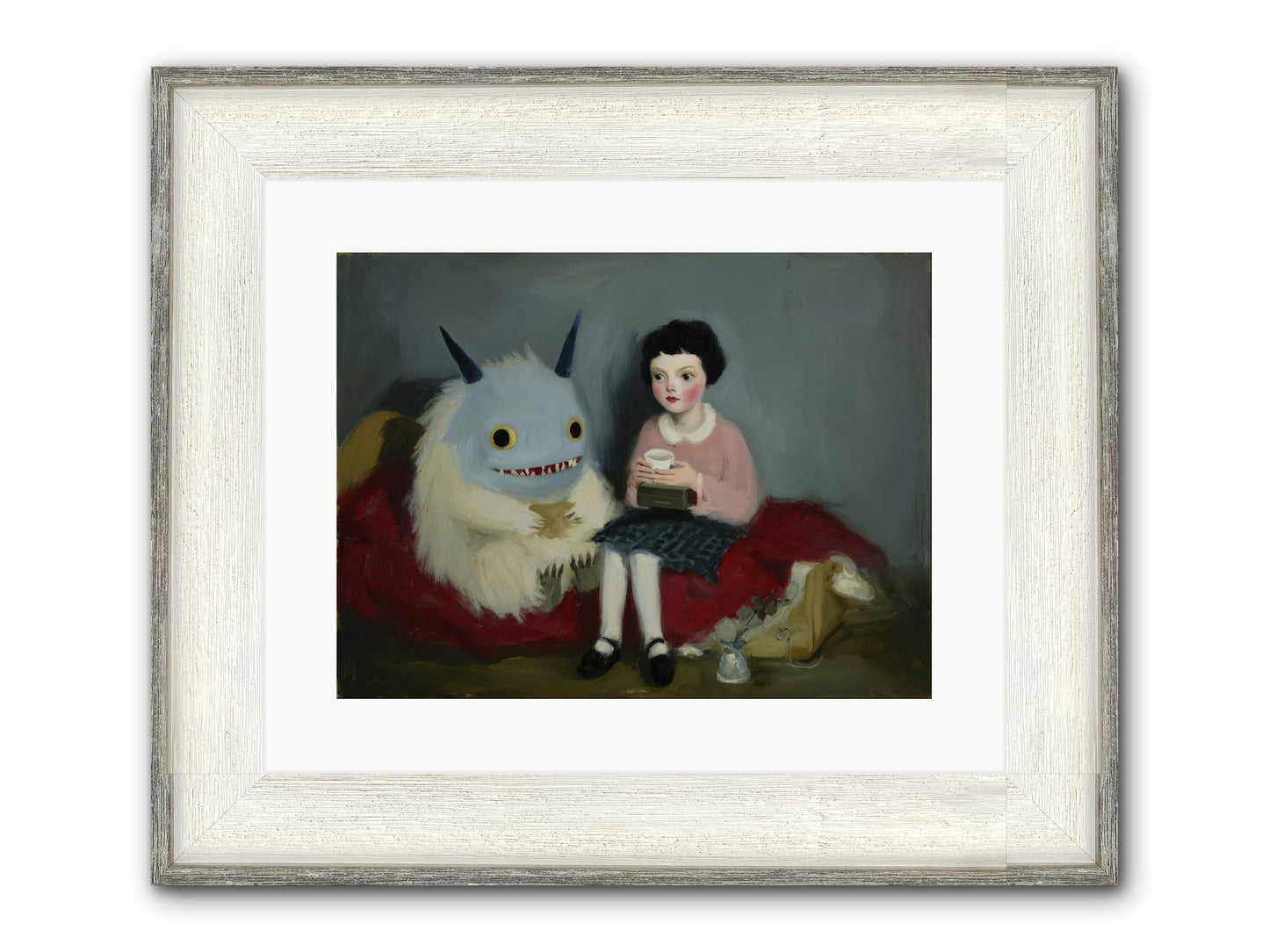 The Hour of Sweet Mischief Framed Print - Driftwood White 16x12