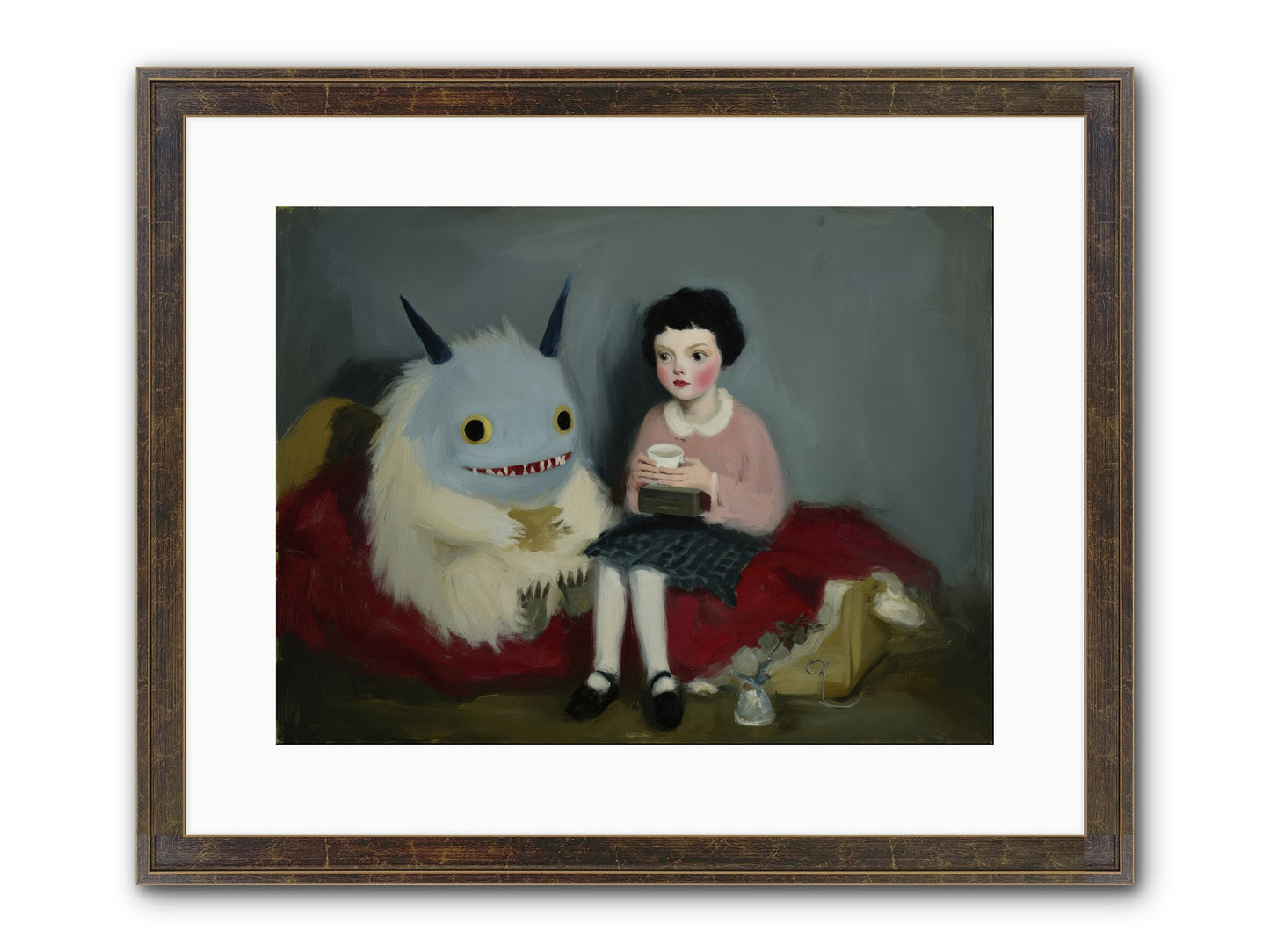 The Hour of Sweet Mischief Framed Print - Slimwoods Black/Gold 16x12
