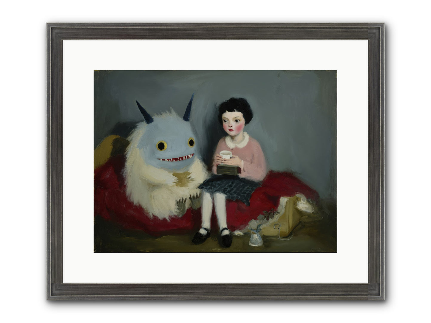 The Hour of Sweet Mischief Framed Print - Slimwoods Black/Silver 16x12