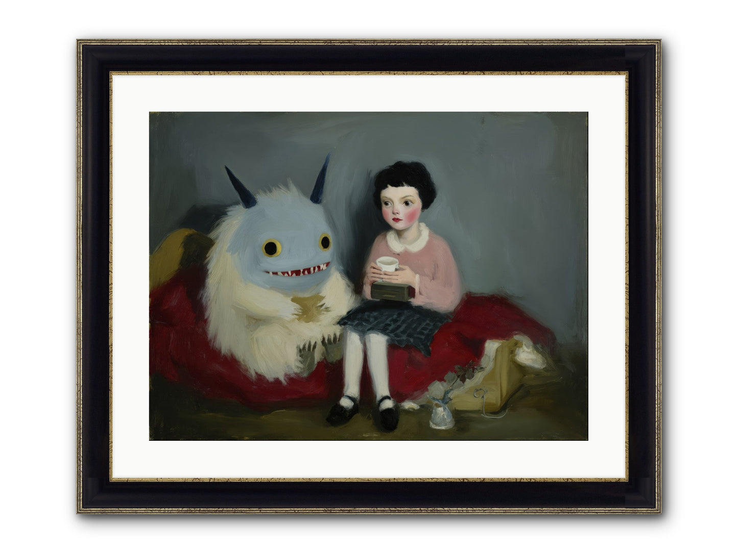 The Hour of Sweet Mischief Framed Print - Black & Gold 24x18