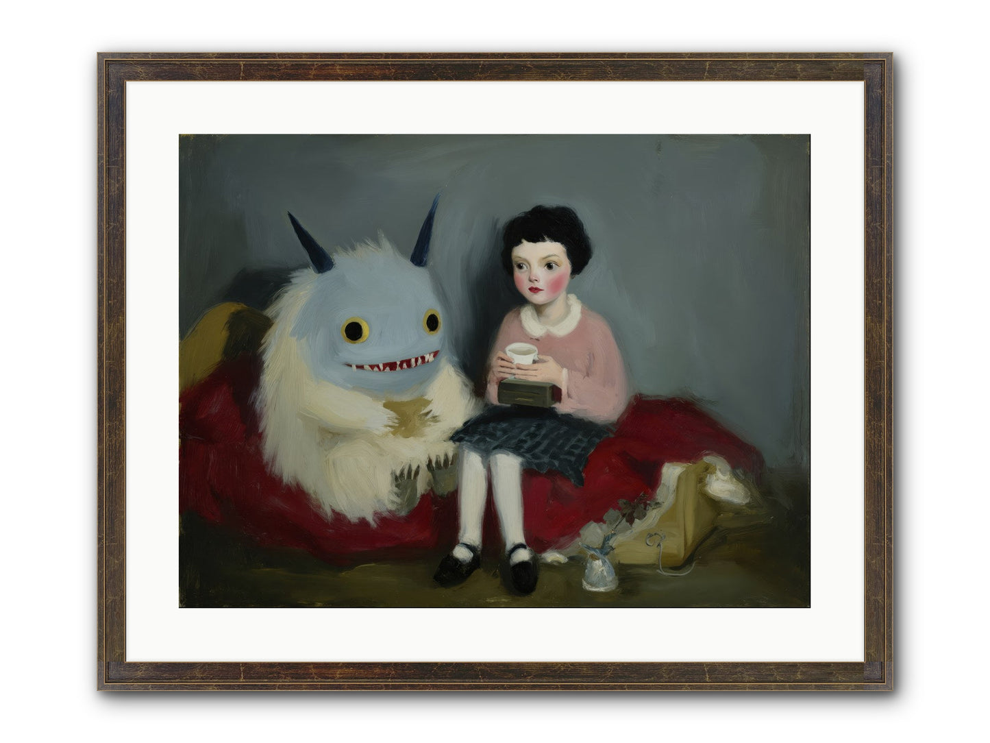 The Hour of Sweet Mischief Framed Print - Slimwoods Black/Gold 24x18