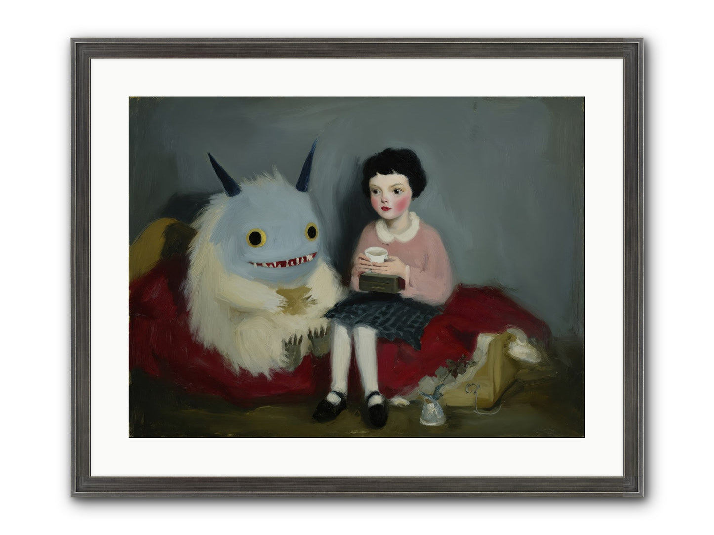 The Hour of Sweet Mischief Framed Print - Slimwoods Black/Silver 24x18